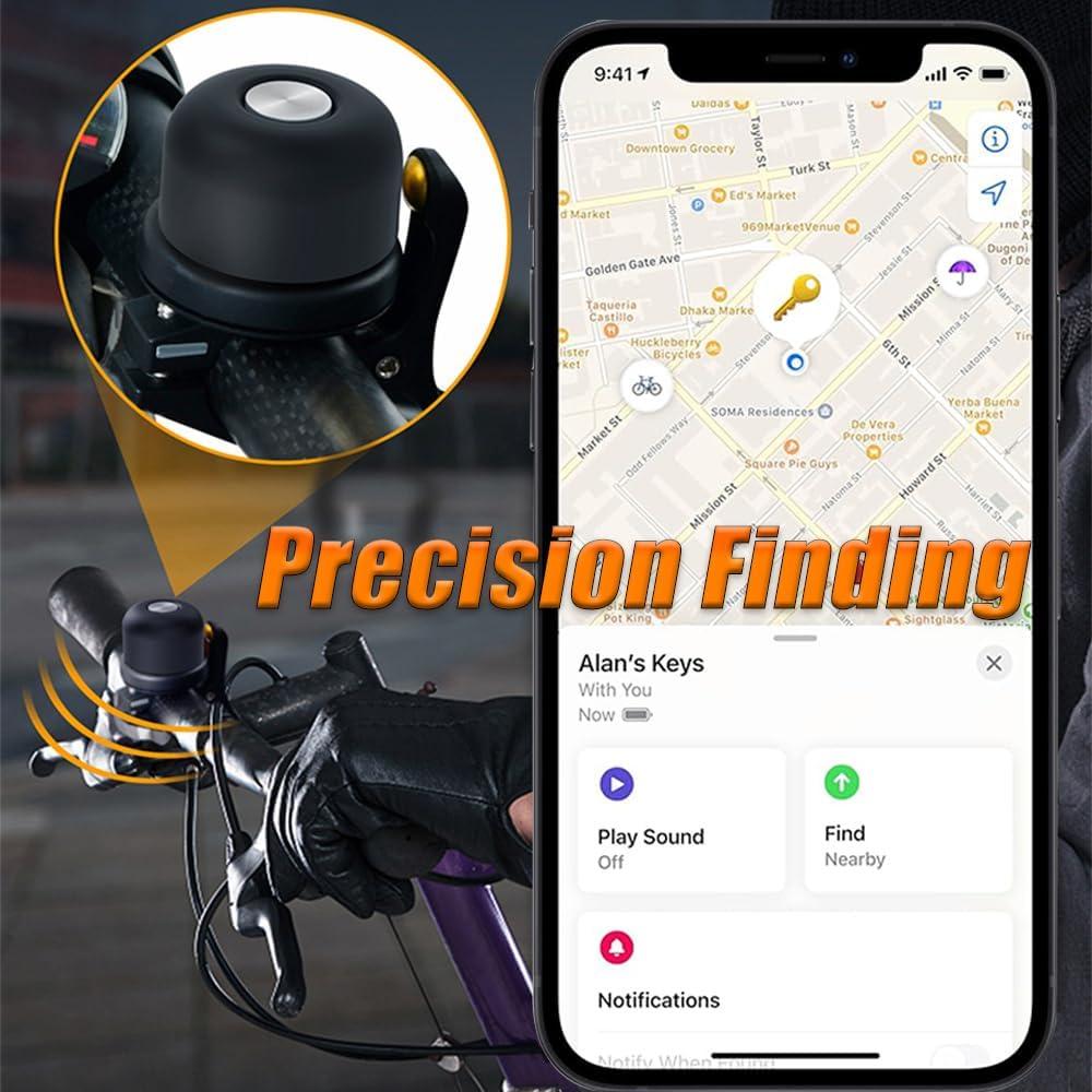 Campana de Bicicleta LESOVI BT con Soporte para AirTag 120dB