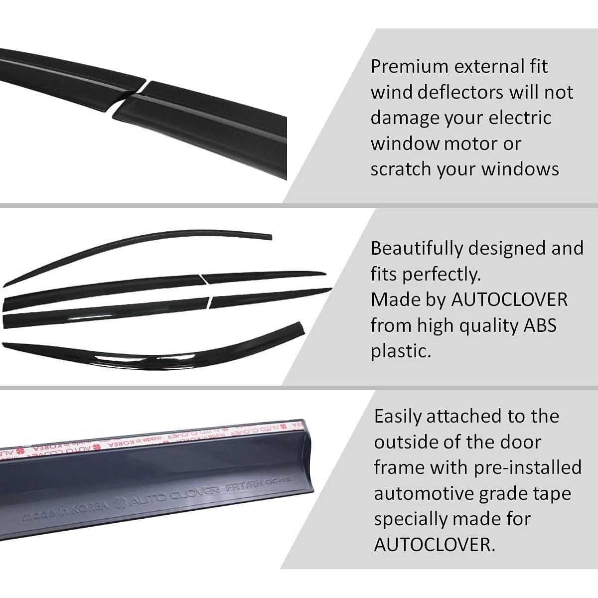 Deflectores de Ventana Ahumados AUTO CLOVER para Toyota RAV4 2013-2018