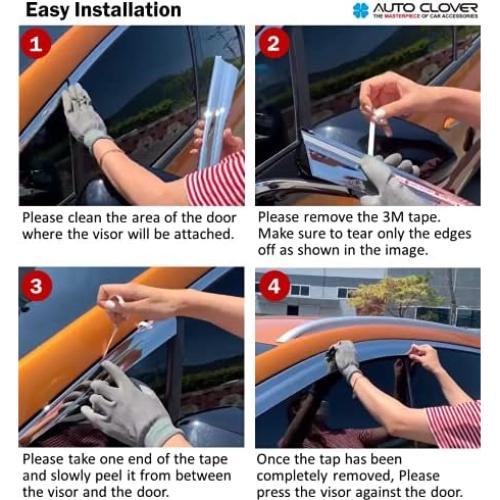 Deflectores de Ventana Ahumados AUTO CLOVER para Toyota RAV4 2013-2018