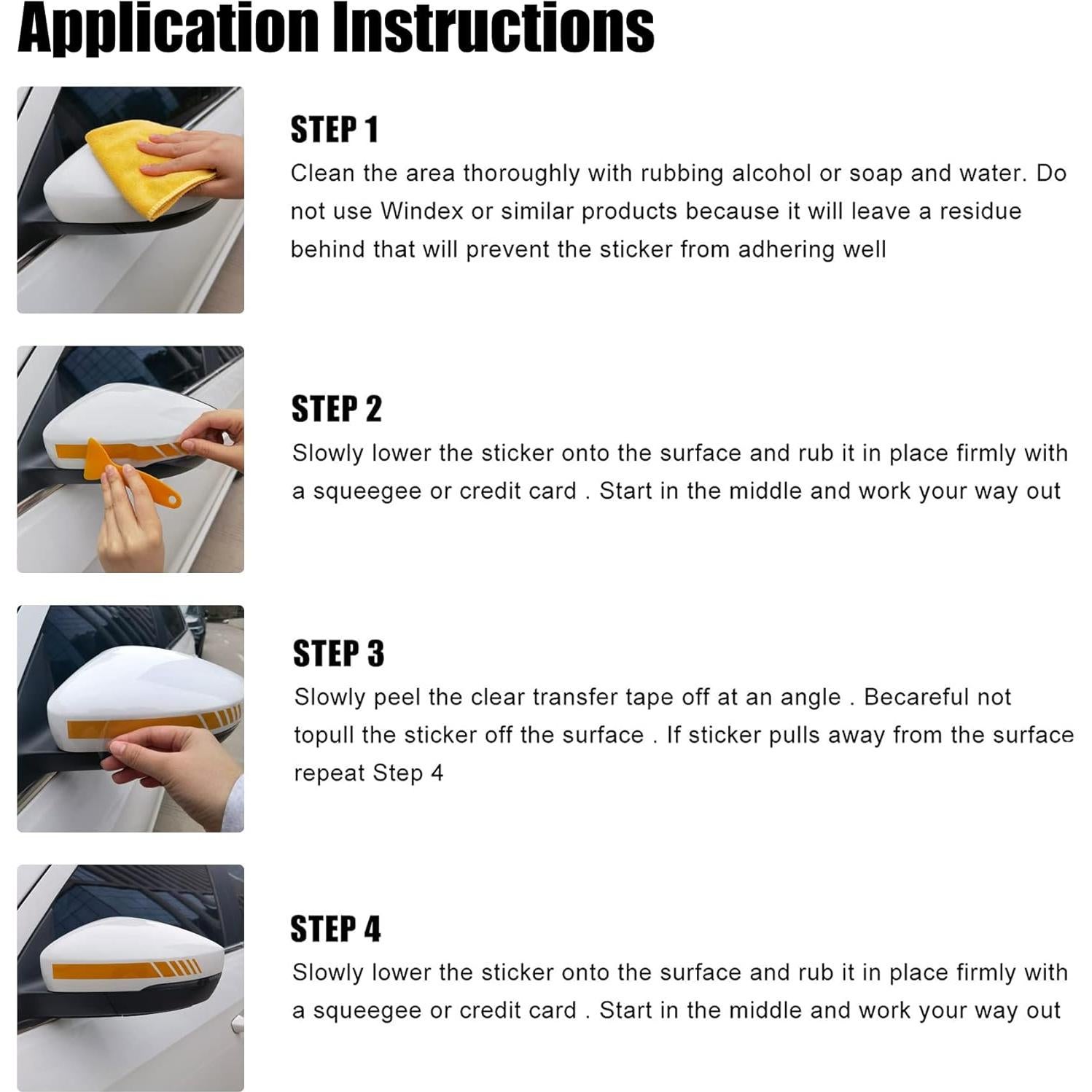 Calcomanías Reflectantes SINGARO para Espejo Retrovisor 4pcs