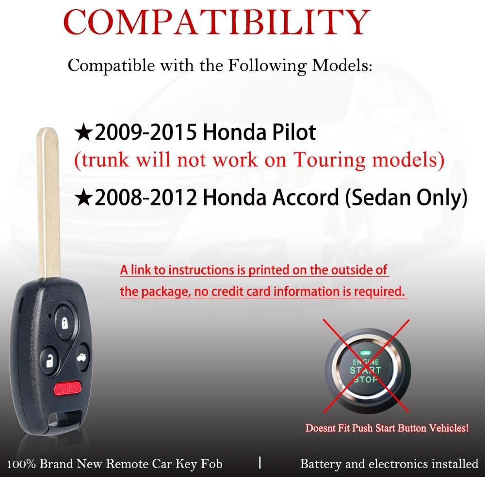 Control Remoto MechanMagic para Honda Pilot y Accord 2 Piezas