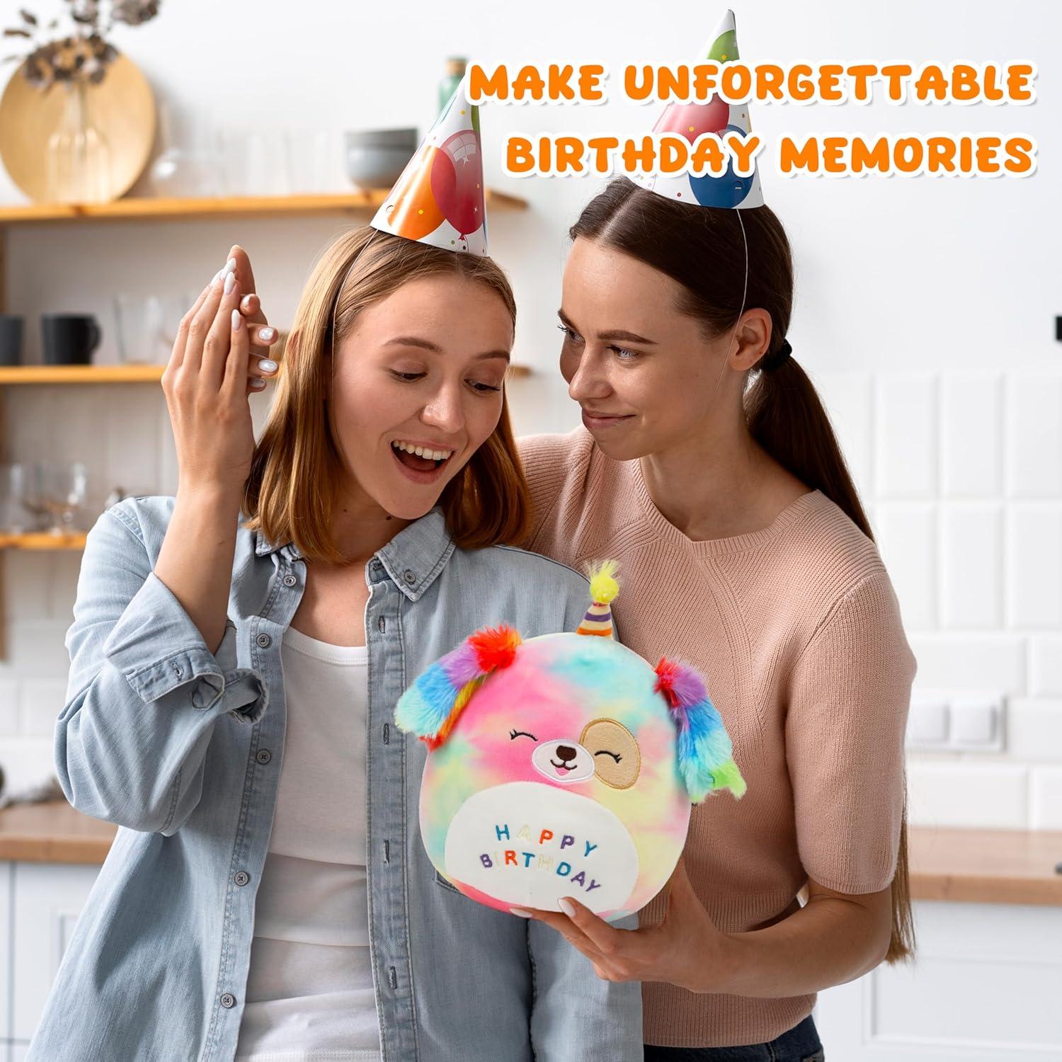 Almohada de Perro de Cumpleaños Easfan 20 cm Arcoíris Peluche