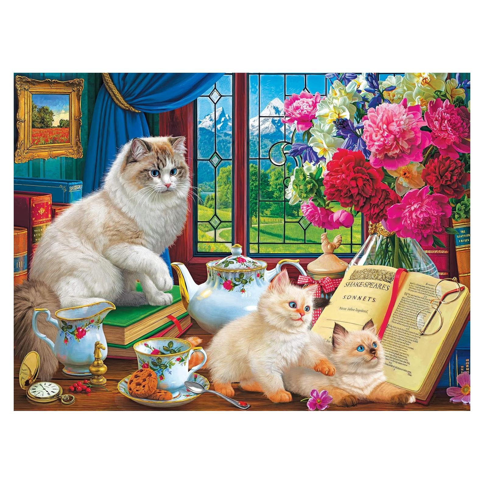 Rompecabezas Cra-Z-Art 750 Piezas Gatos Elegantes Lecciones de Tarde