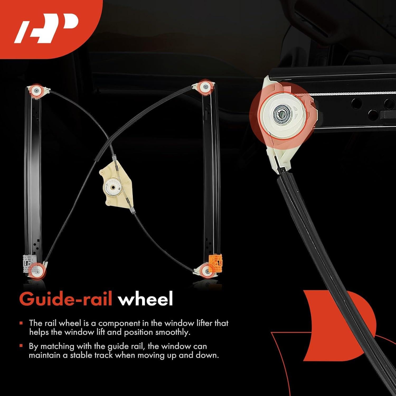 Regulador Ventana Eléctrico A-Premium VW Touareg 2004-2010