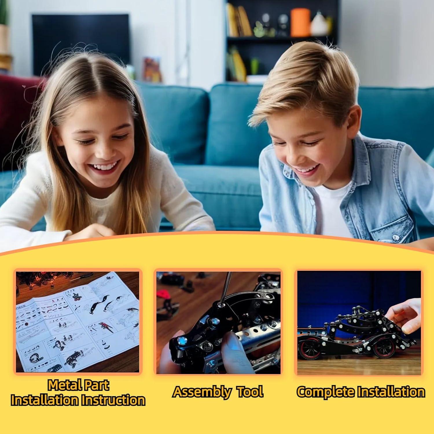 Juego de Erector CHOWONE 332 Piezas Coche Metal para Niños