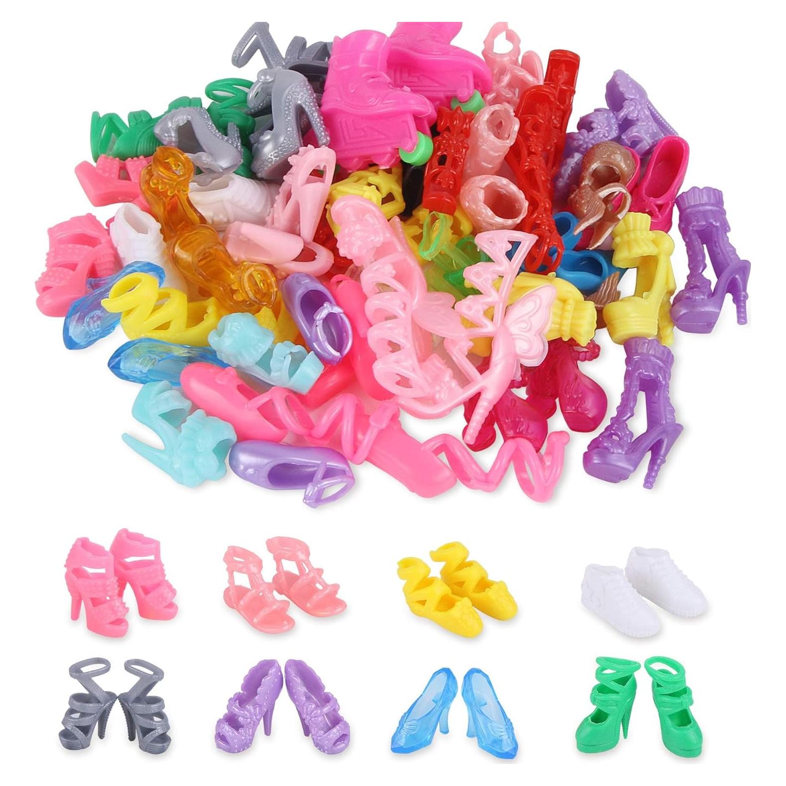 Zapatos de Muñeca JANYUN 30 Pares Varios Estilos 10 cm