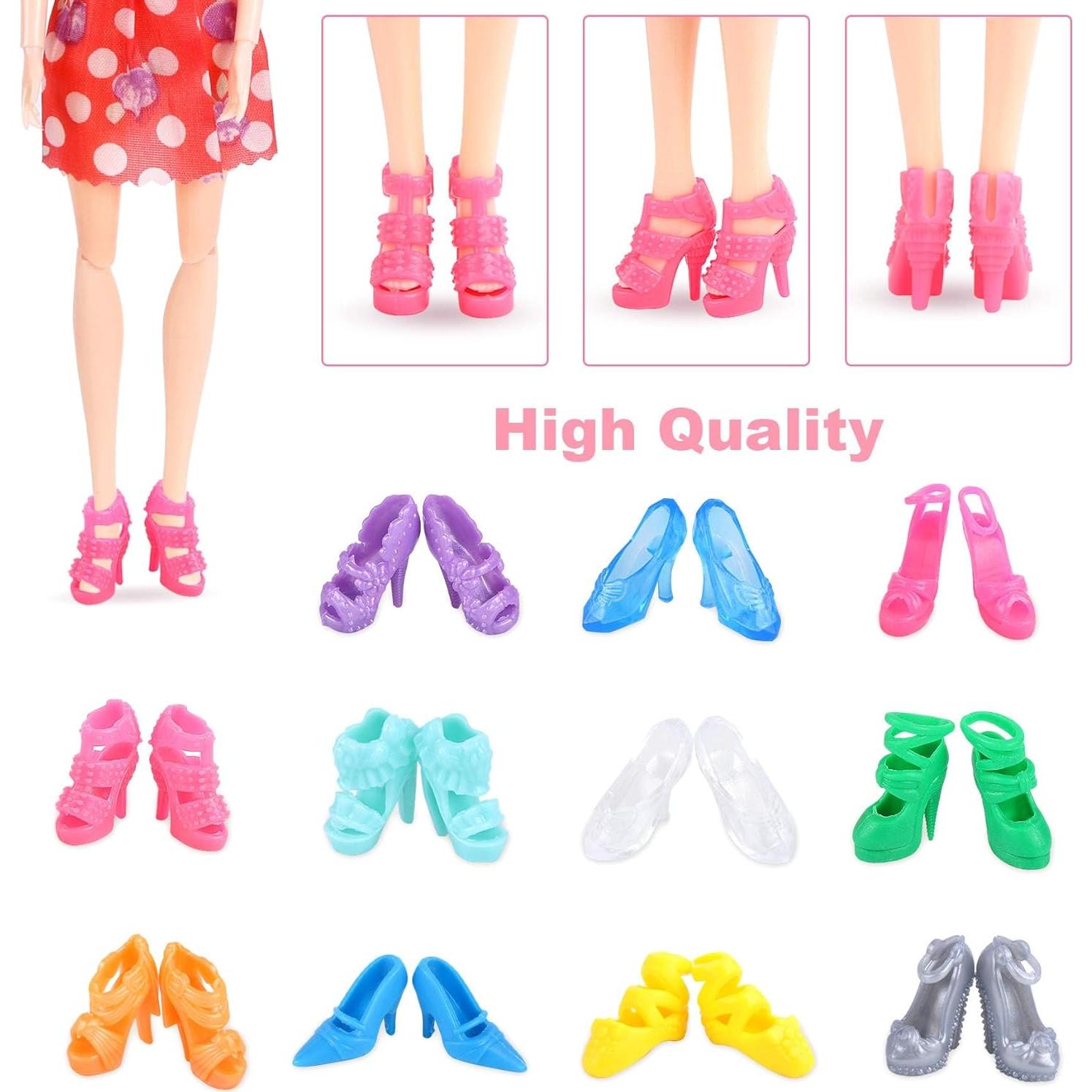 Zapatos de Muñeca JANYUN 30 Pares Varios Estilos 10 cm