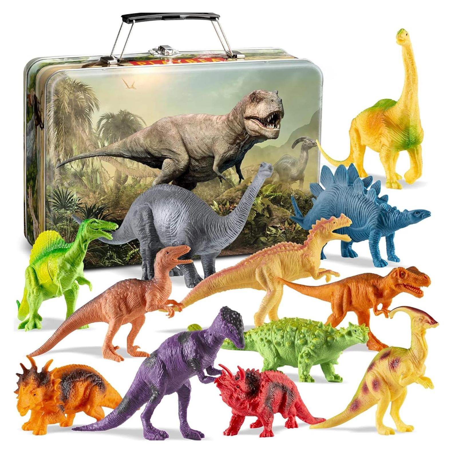 Set de 12 Dinosaurios Realistas PLAYVIBE con Caja de Almacenamiento