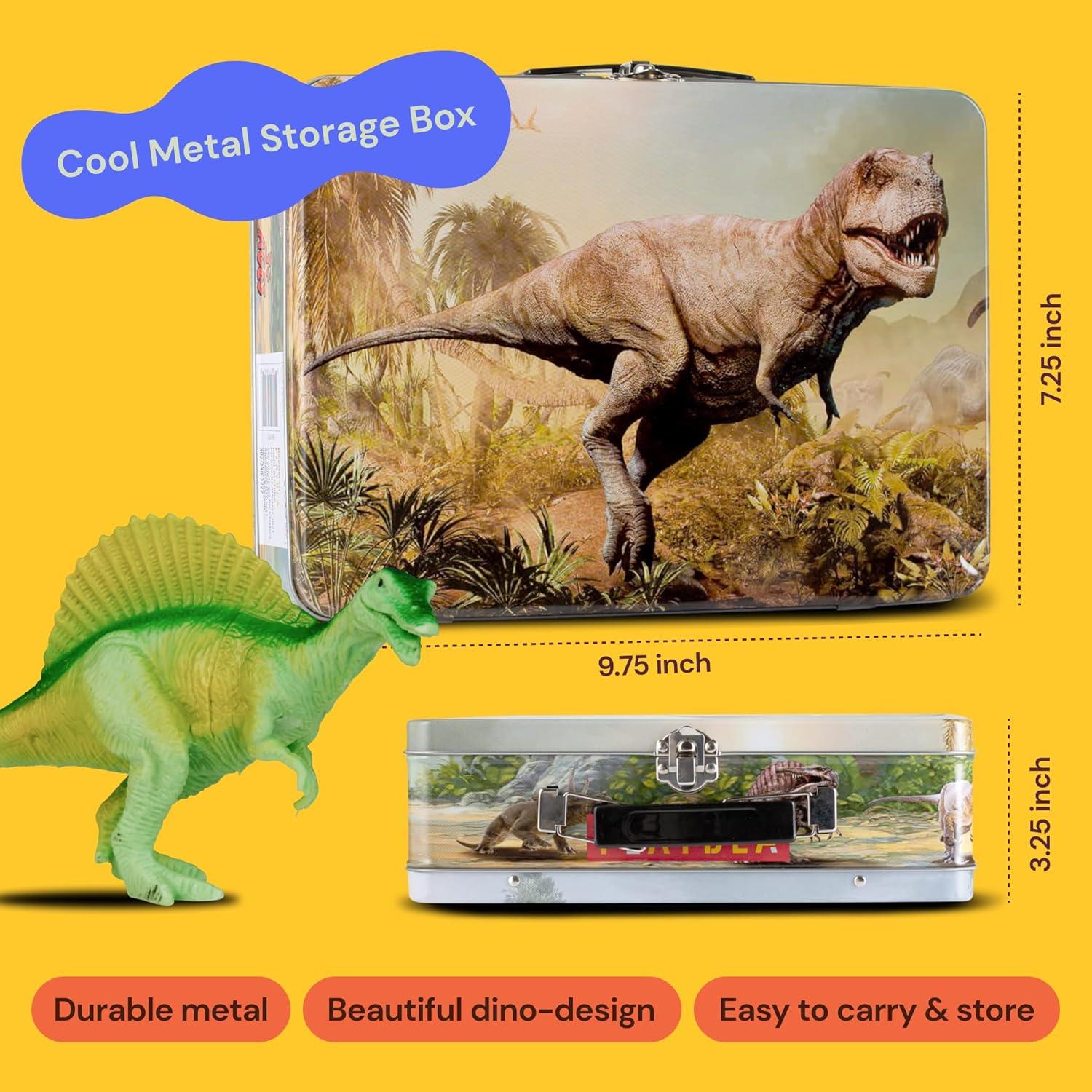 Set de 12 Dinosaurios Realistas PLAYVIBE con Caja de Almacenamiento