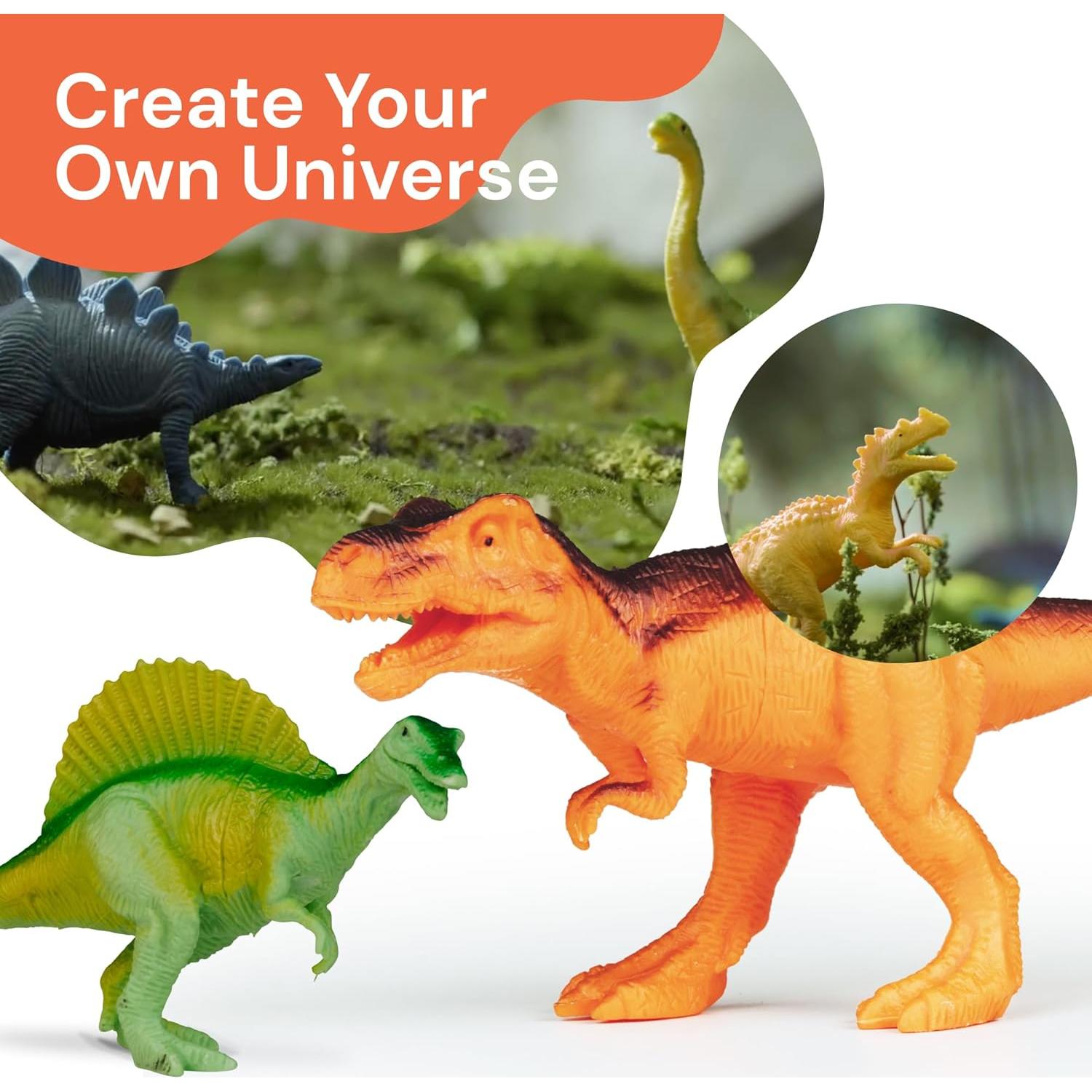 Set de 12 Dinosaurios Realistas PLAYVIBE con Caja de Almacenamiento