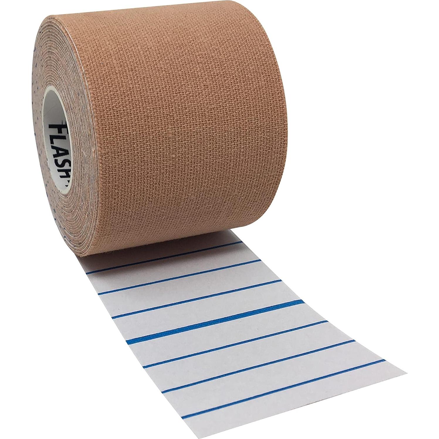 Cinta de Kinesiología Flash-Aid Beige 5.08 cm x 4.88 m - Paquete de 4