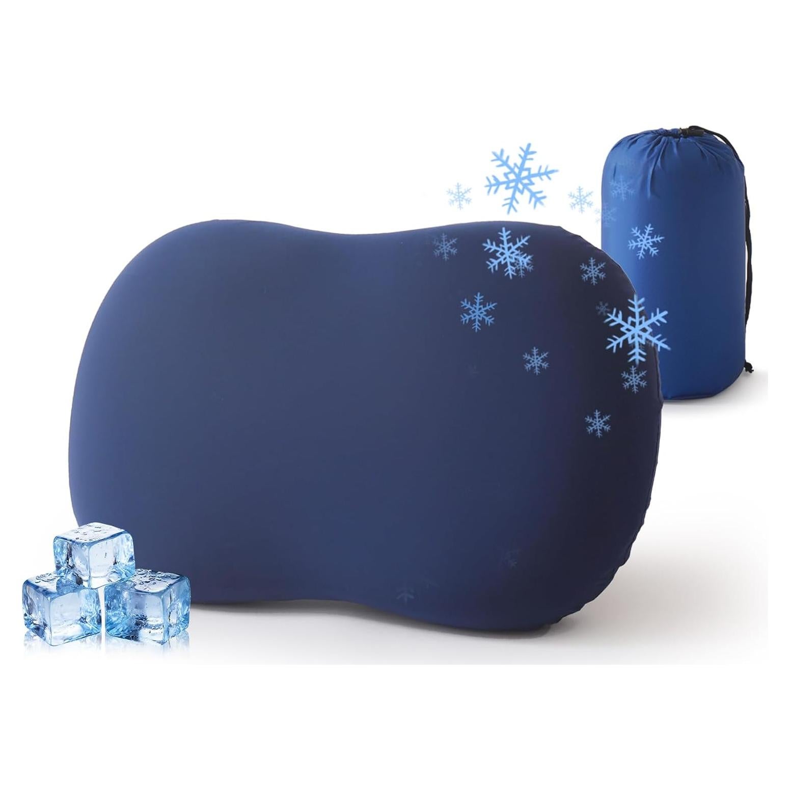 Almohada de Camping Suhedy Azul Espuma de Memoria 47x27cm