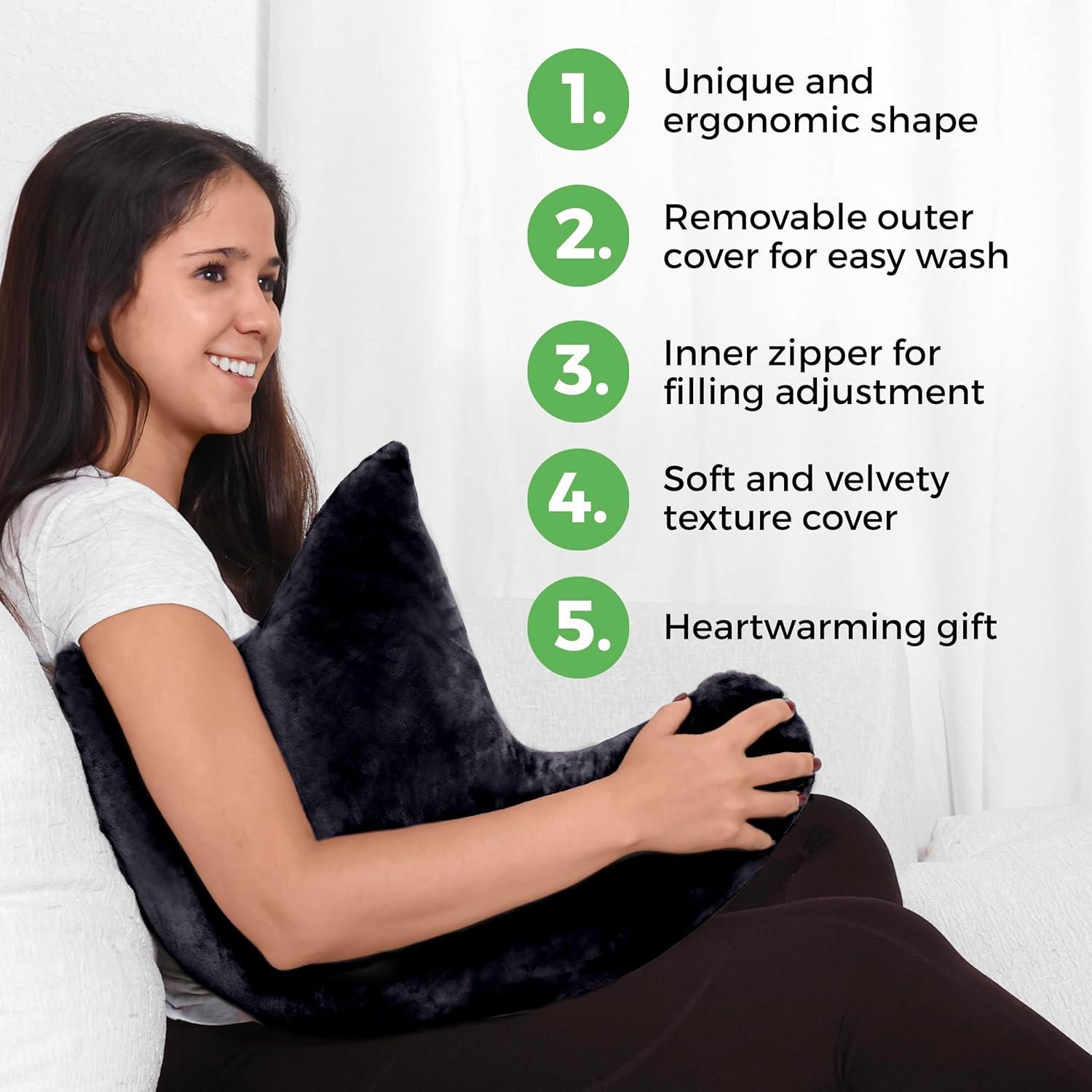 Rotator Cuff Pillow, Soft Comfortable Shoulder Pillow for Surgery, Ergonomic Shoulder Support Pillow with Double Zipper Cover, Machine Washable, Black