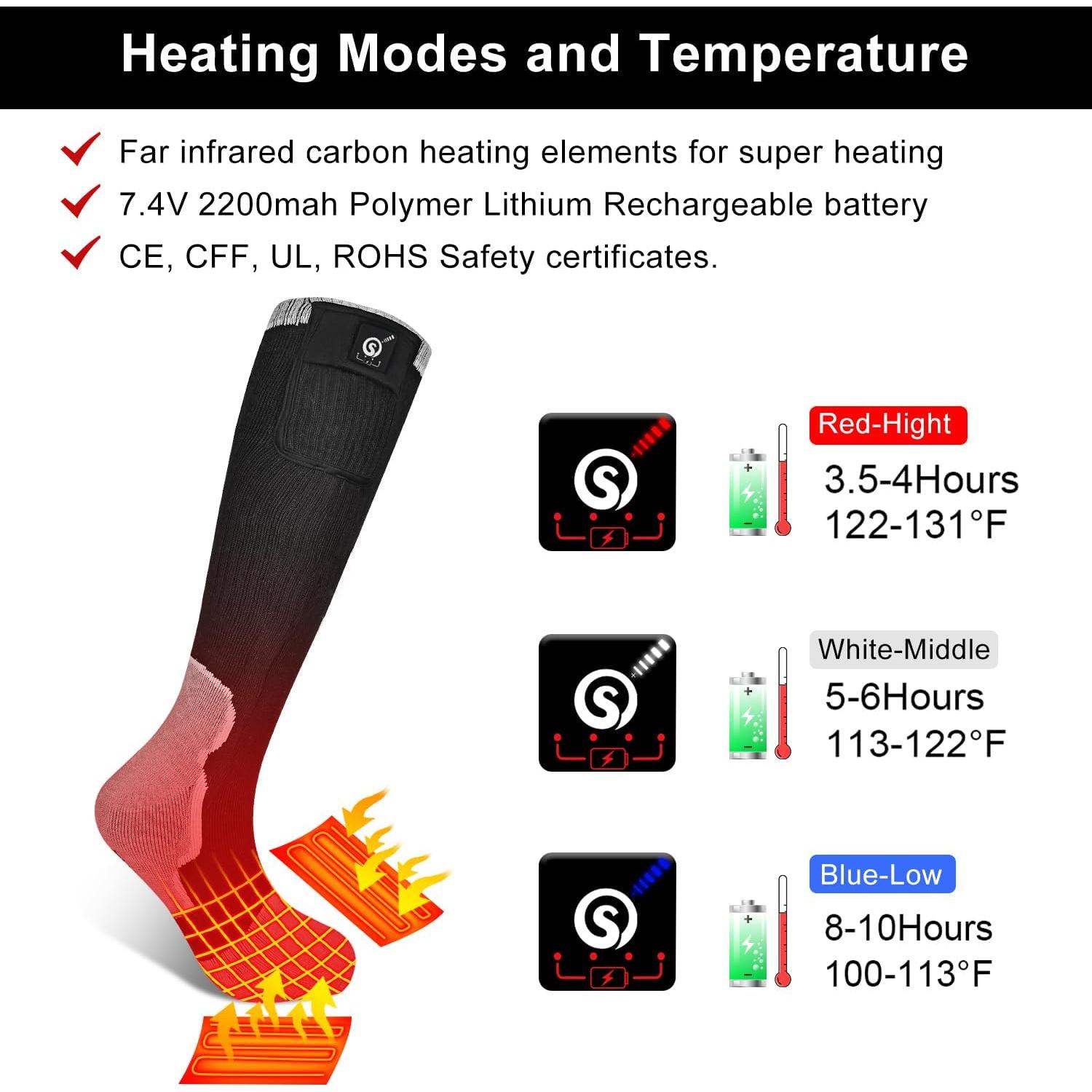 Calcetines Calentados Eléctricos Day Wolf Unisex 7.4V 2200mAh