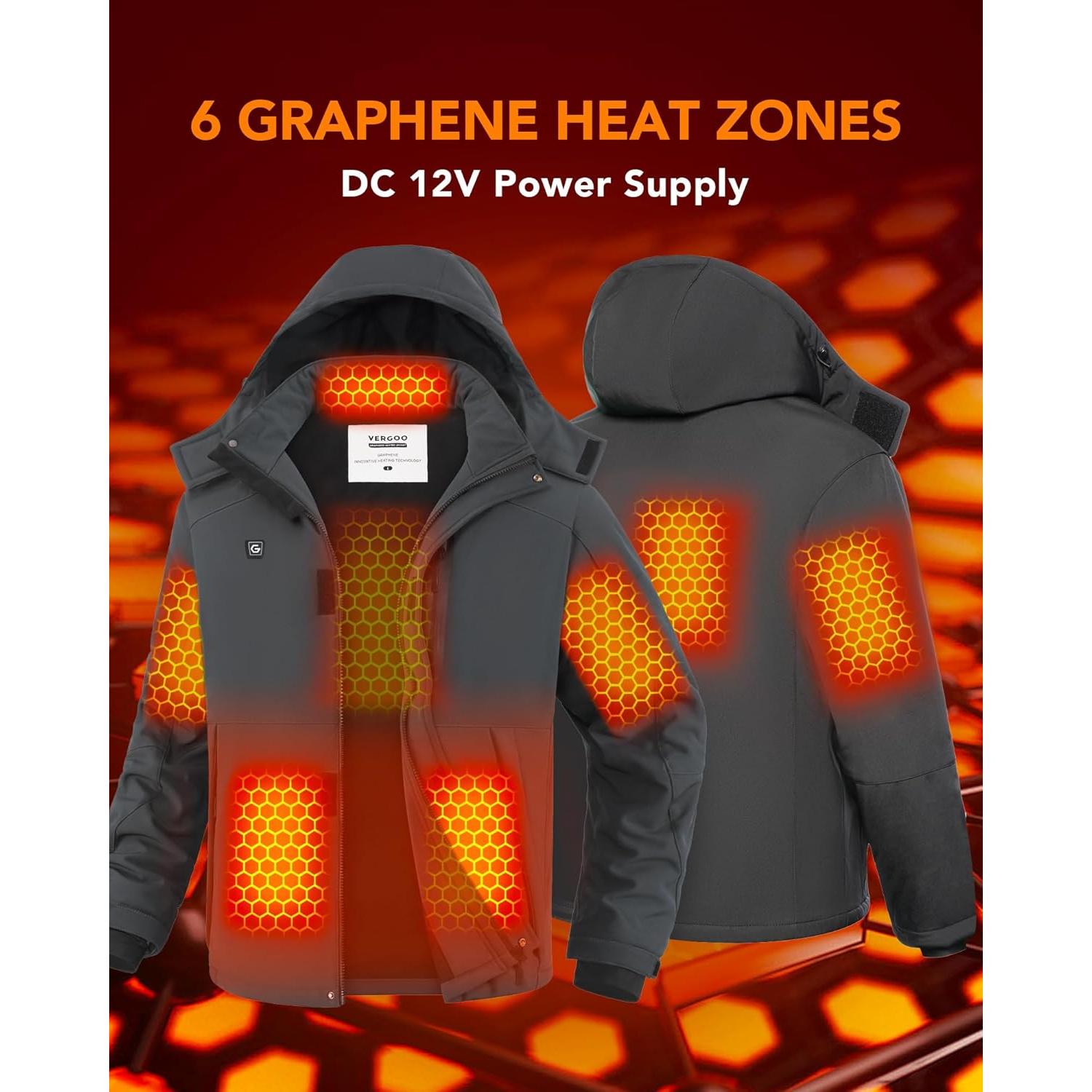 Chaqueta Calentada de Grafeno Vergoo para Hombres - Impermeable