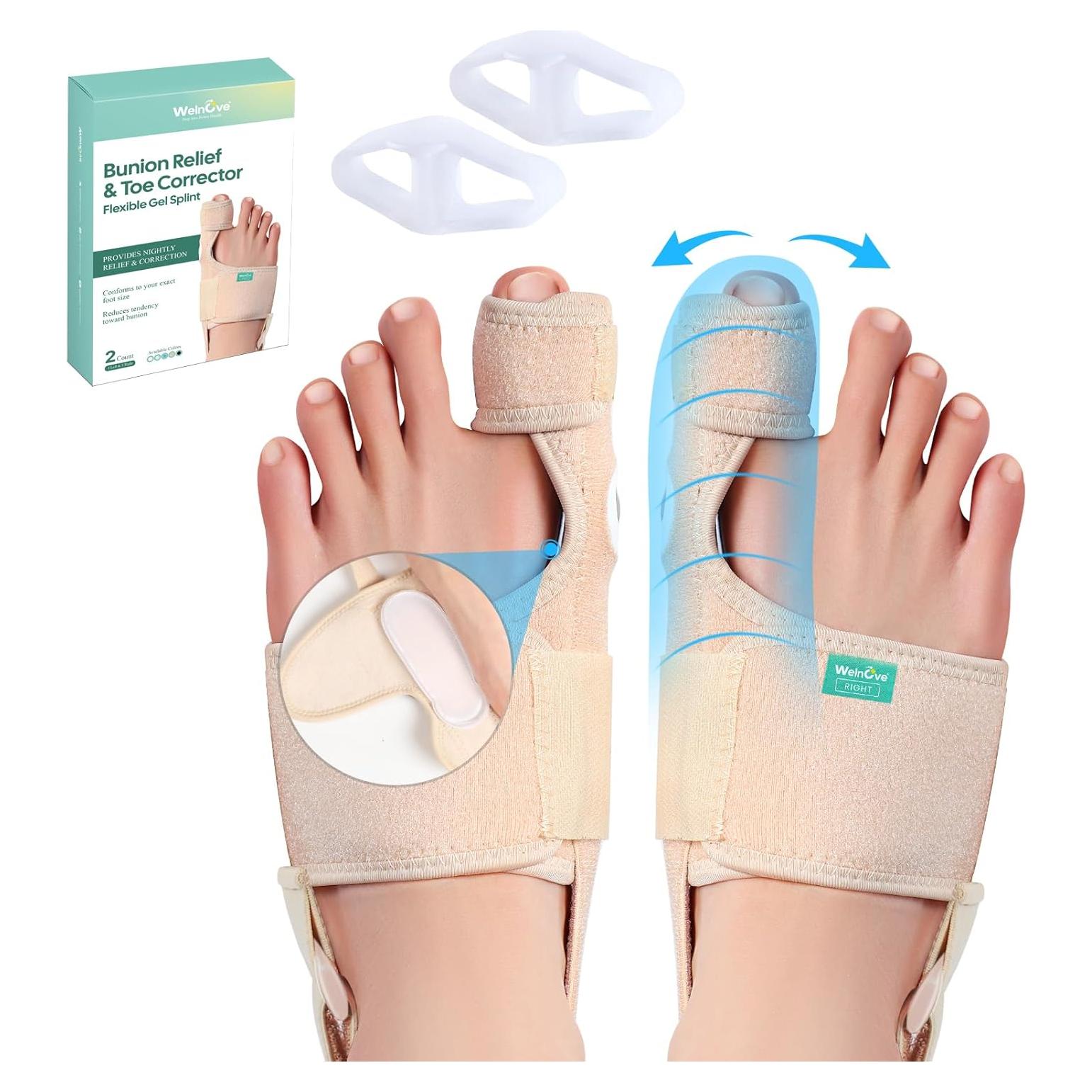 Corrector de Juanetes Welnove - Férula Ortopédica Beige - 2 Unidades