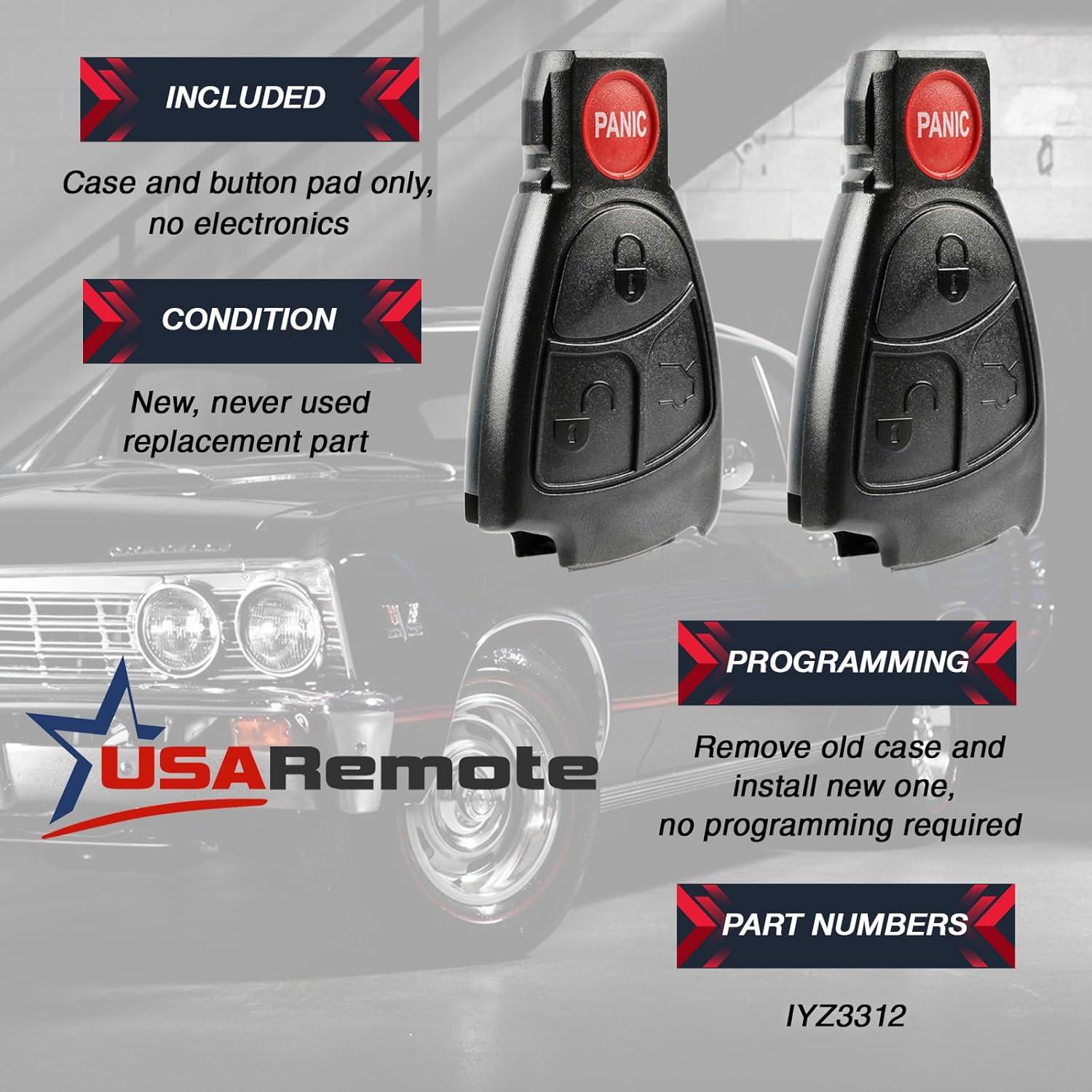 Funda Control Remoto Mercedes Clase C E G SLK AMG - 2 Piezas