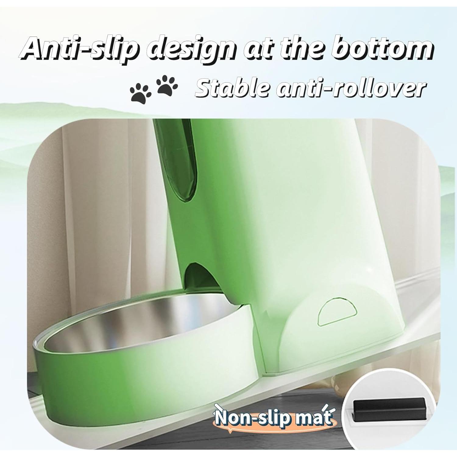 Comedero Automático Hamiledyi 2.8L Acero Inoxidable Verde Claro