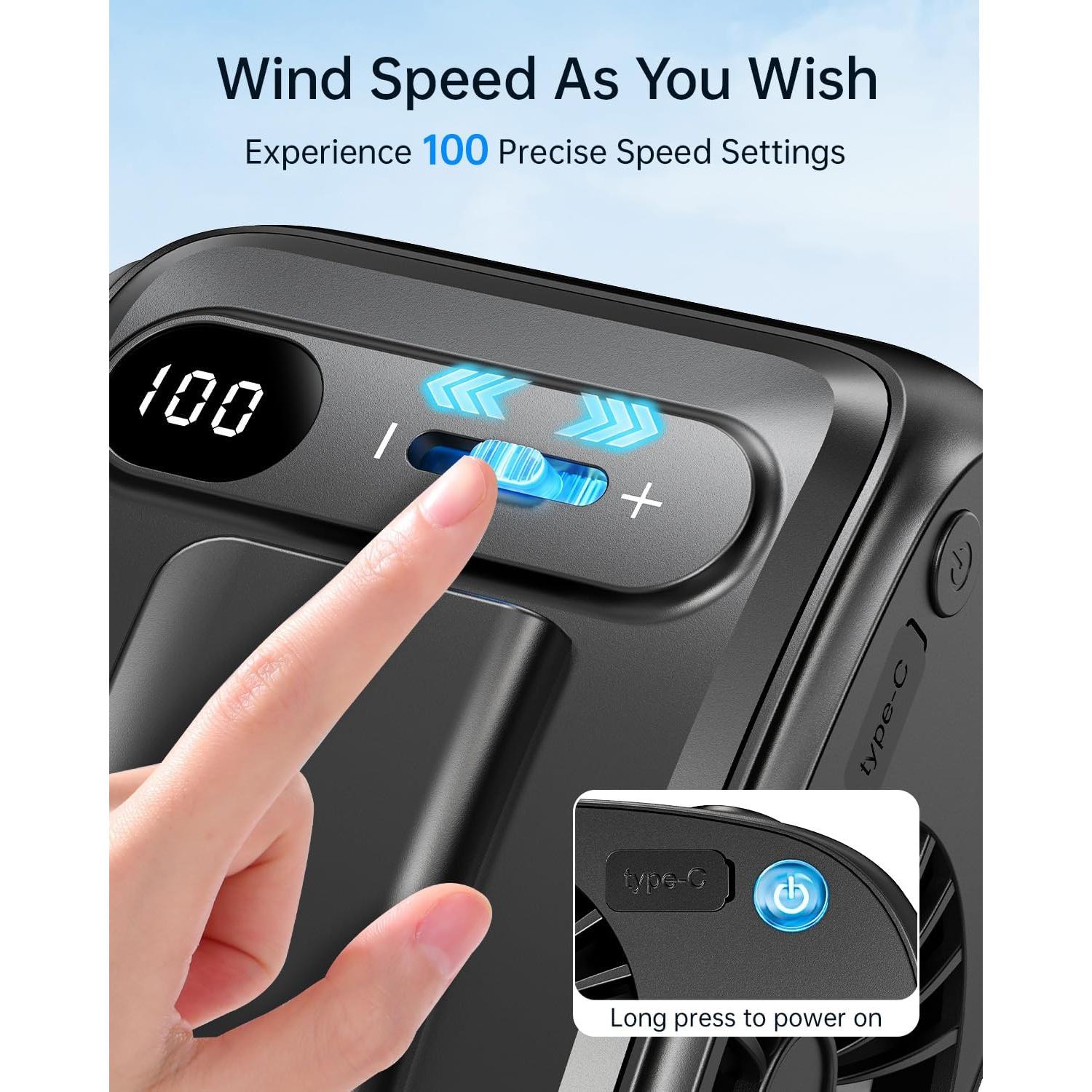 Ventilador Portátil SWEETFULL S21 Recargable 100 Velocidades