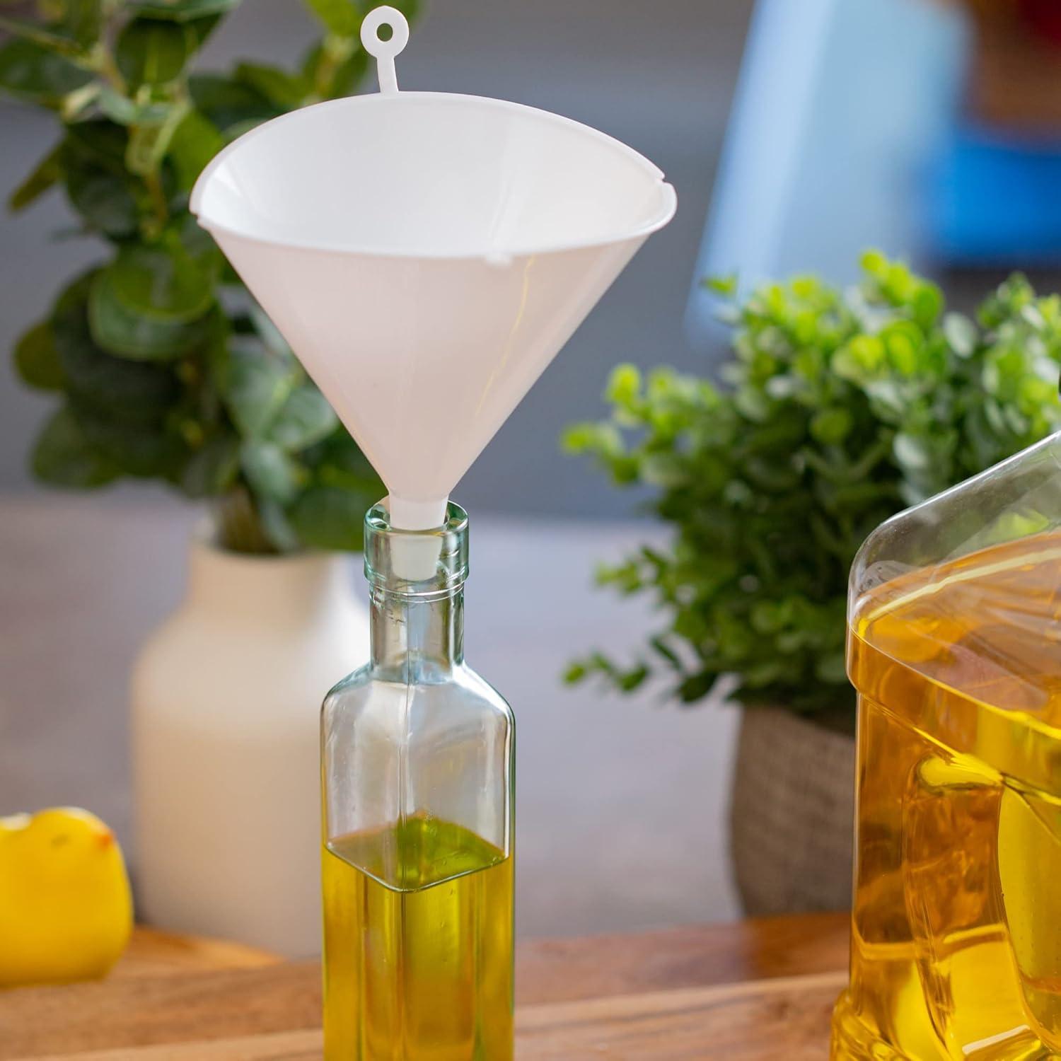 Chef Craft Select Plastic Folding Funnel, 5 inch Diameter 12 Ounce Capacity, White