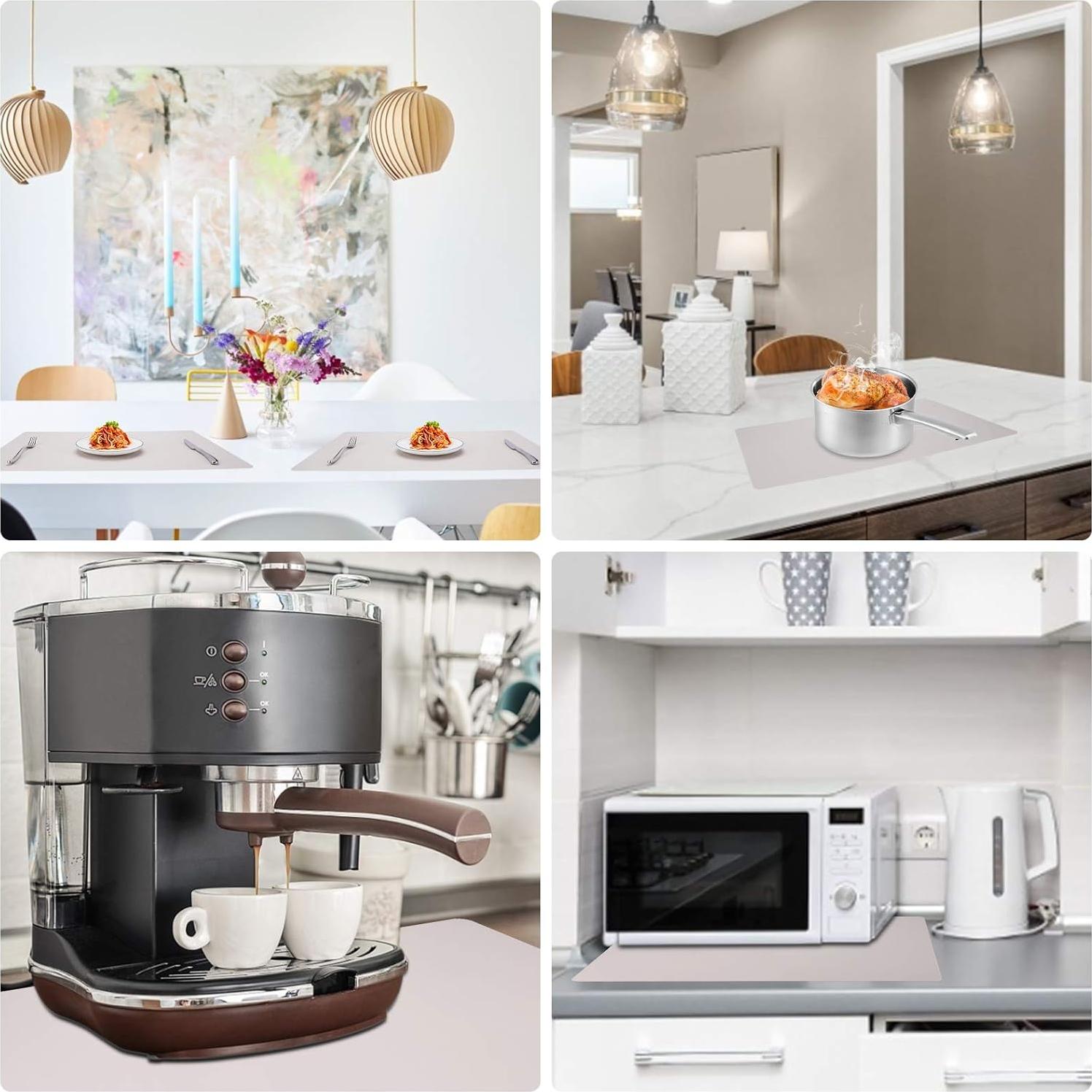 Mats de Silicona Gartful 2PCS Antideslizantes 63.5x43.2cm Beige