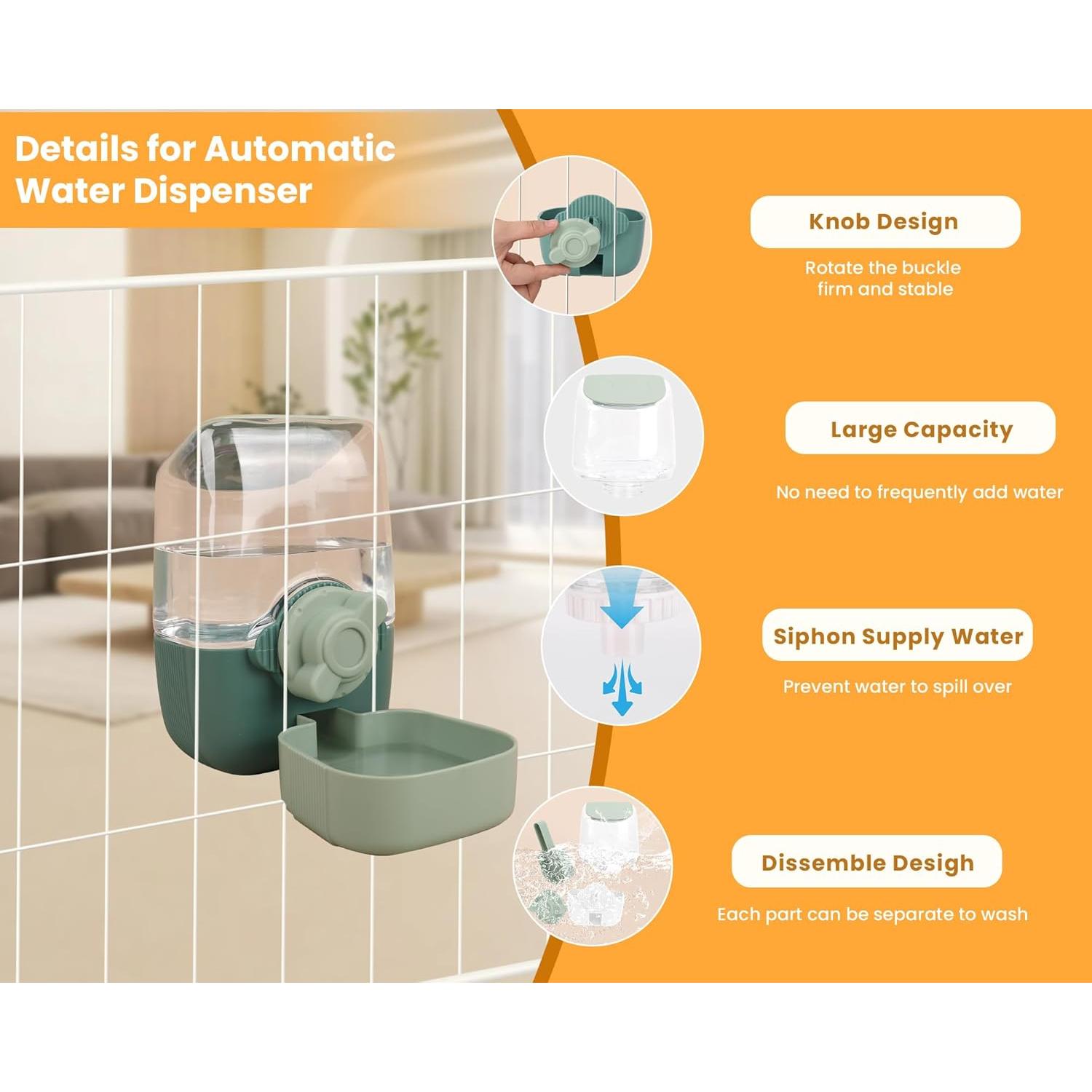 Dispensador de Agua Automático FamiEver 1L para Mascotas Verde