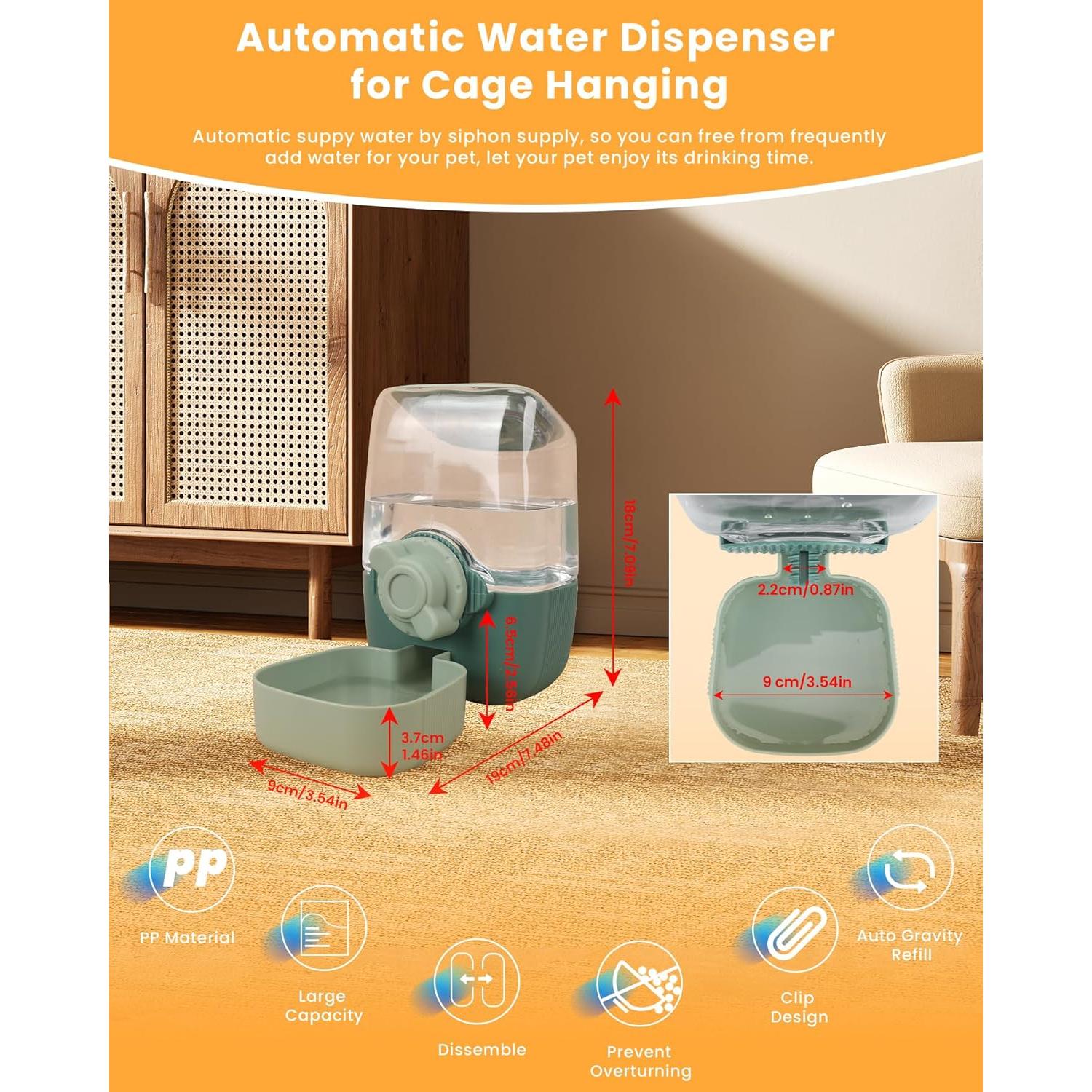 Dispensador de Agua Automático FamiEver 1L para Mascotas Verde