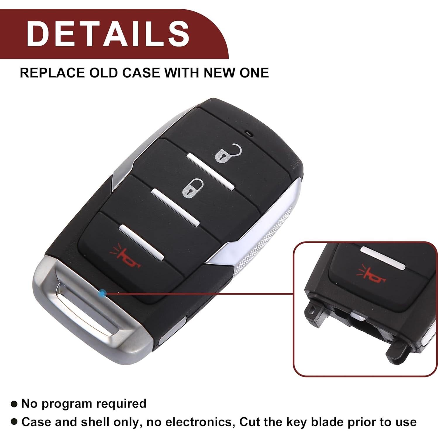 Funda de Llave Ram 1500 2019-2023 3 Botones Plástico