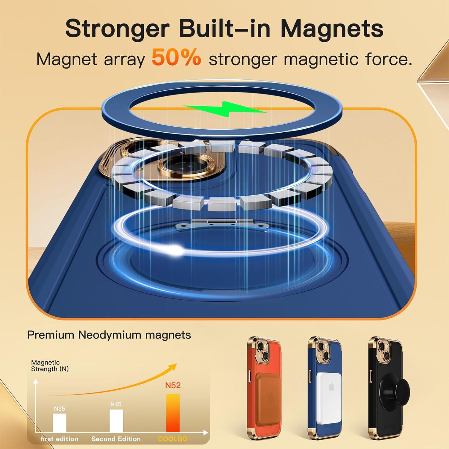 Funda COOLQO para iPhone 13 6.1'' Magnética 360° Protección Militar