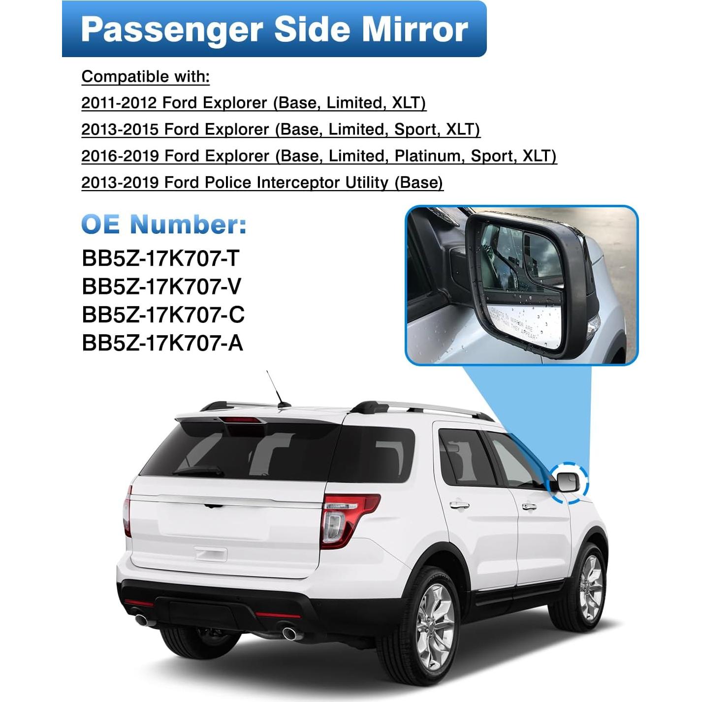 Espejo Lateral Calentado Ford Explorer 2011-2019 TOP-MAX