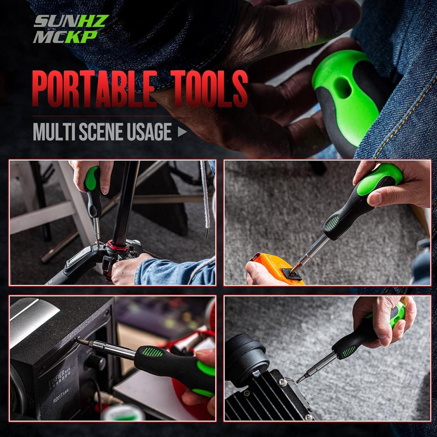Destornillador 8 en 1 SUNHZMCKP, portátil y ergonómico
