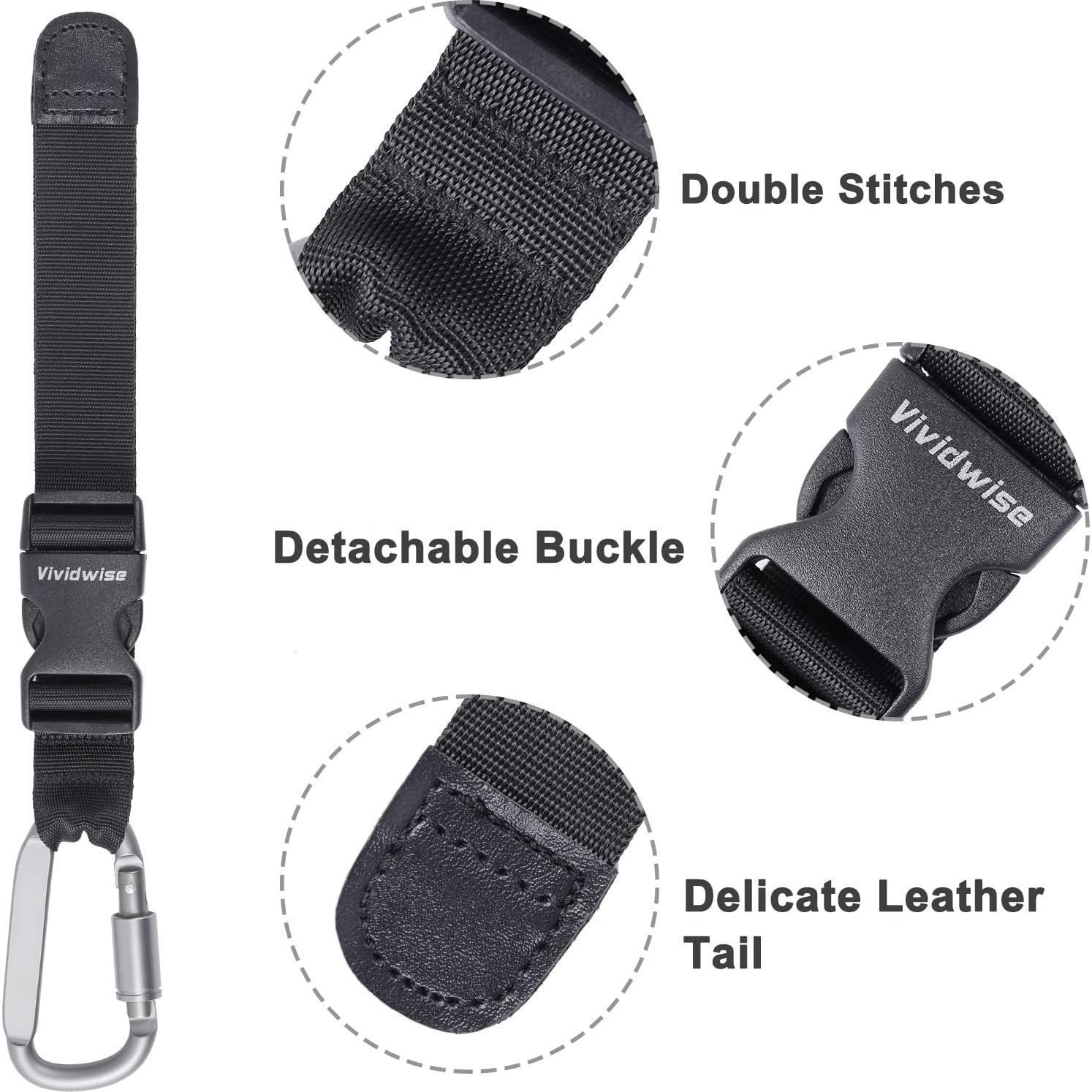 Correa de Equipaje Vividwise Negra Ajustable 46 cm con Gancho