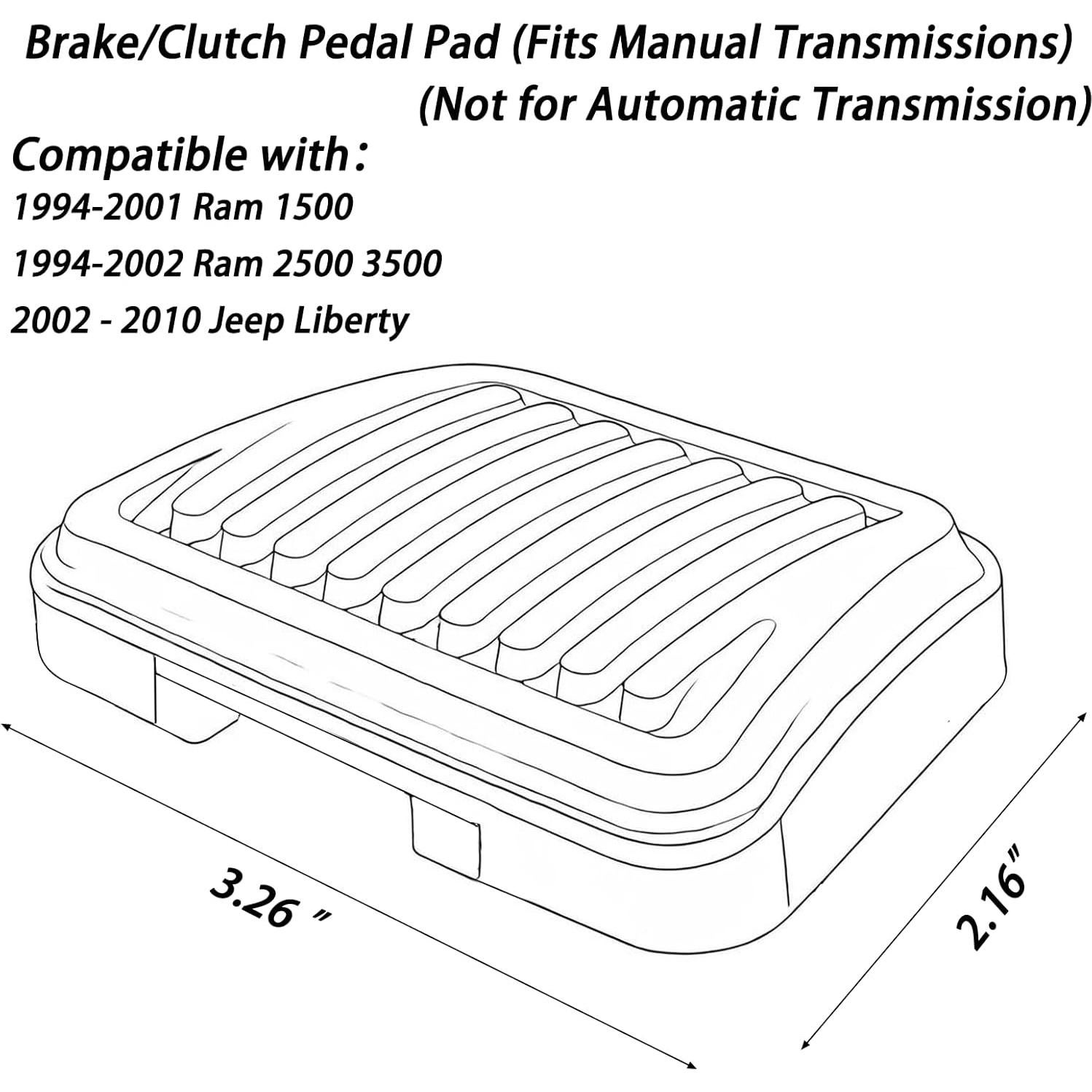 Almohadilla de Pedal de Freno y Embrague Txouoxt 1 Pc