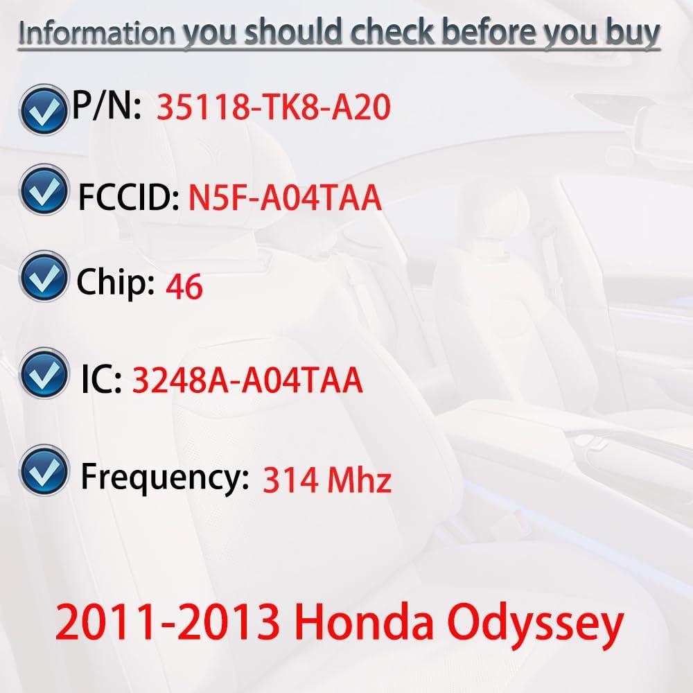 Llave remota Honda Odyssey 2011-2013 5 botones SUPALAND