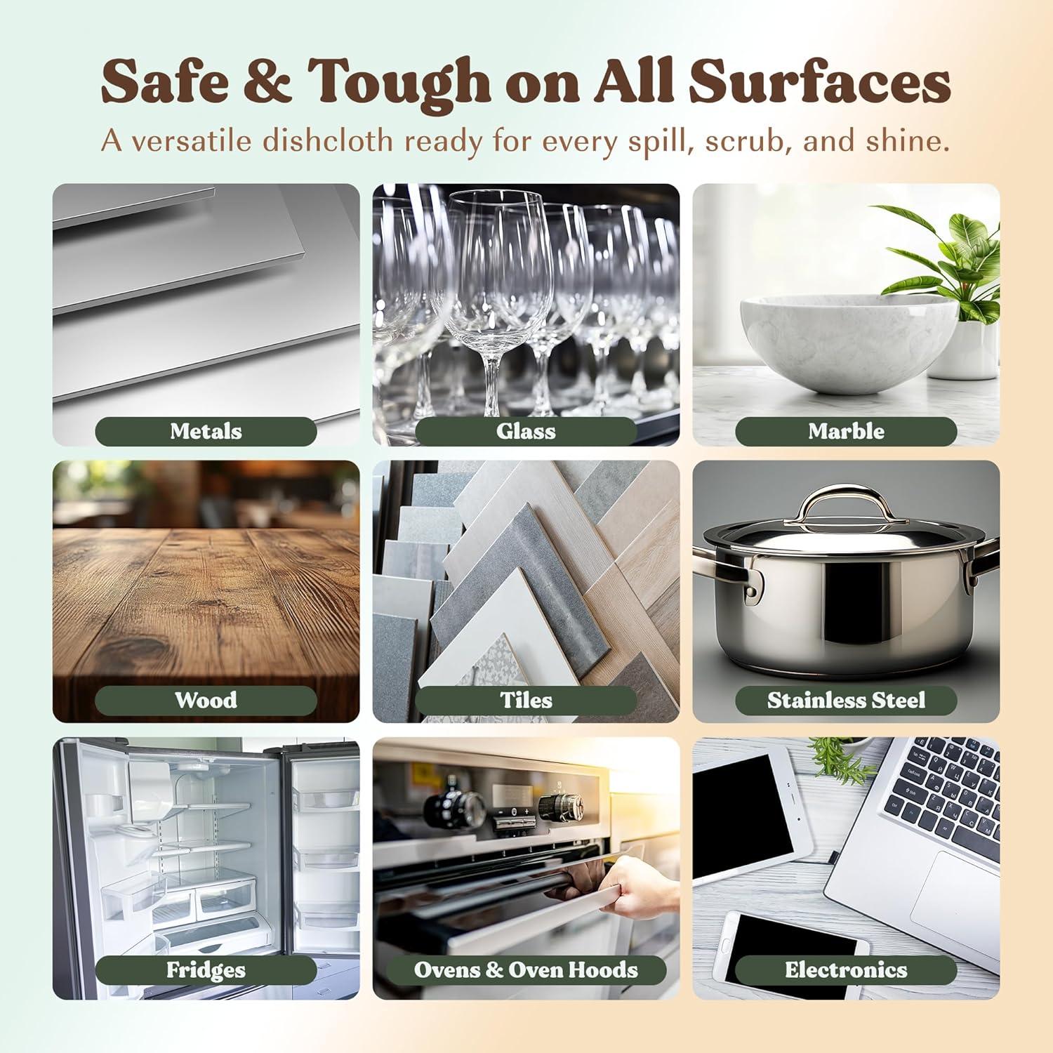 Paños de Cocina Reutilizables FEBU | 5 Toallas Suecas Biodegradables