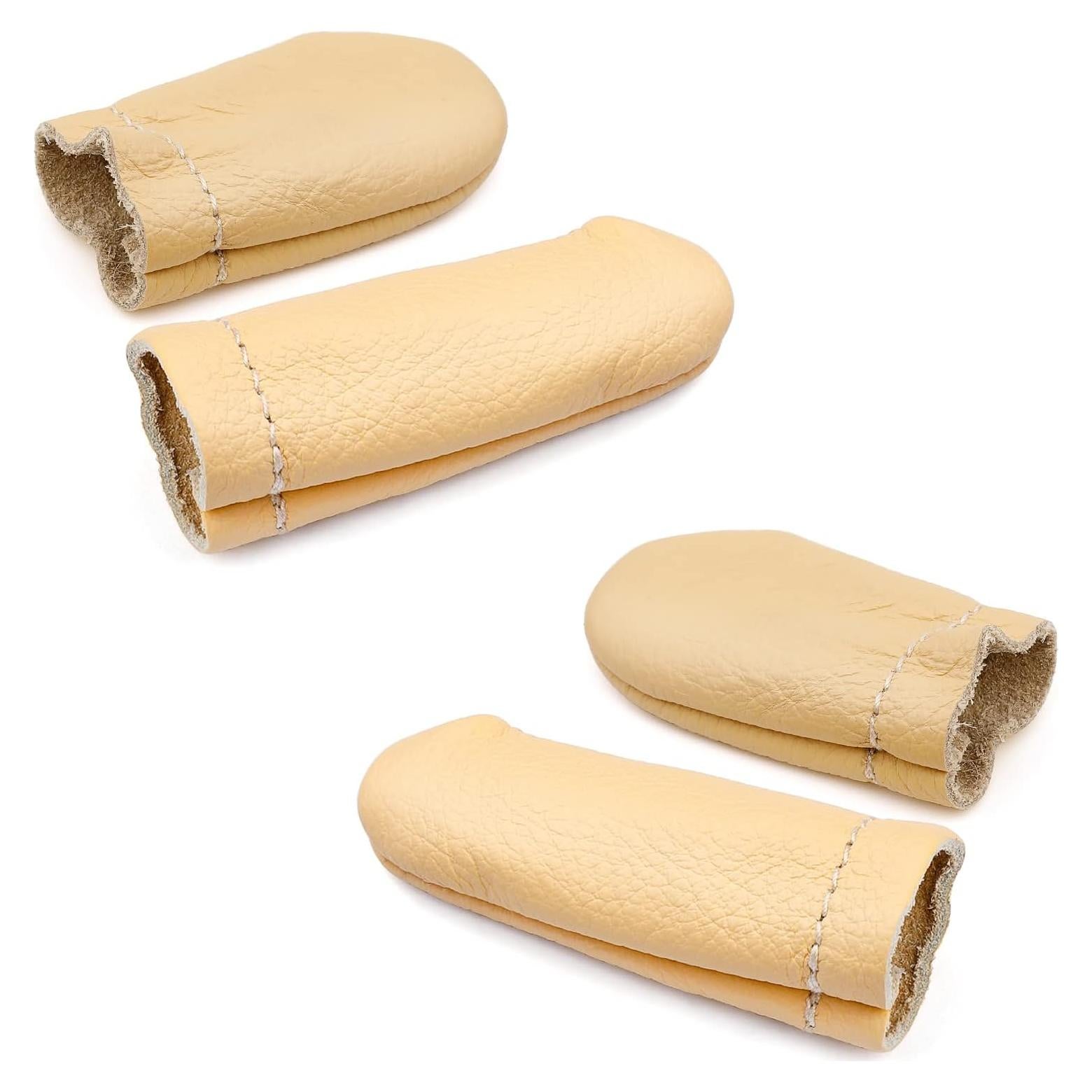 2 Pares Dedales de Cuero Mayboos para Costura y Manualidades