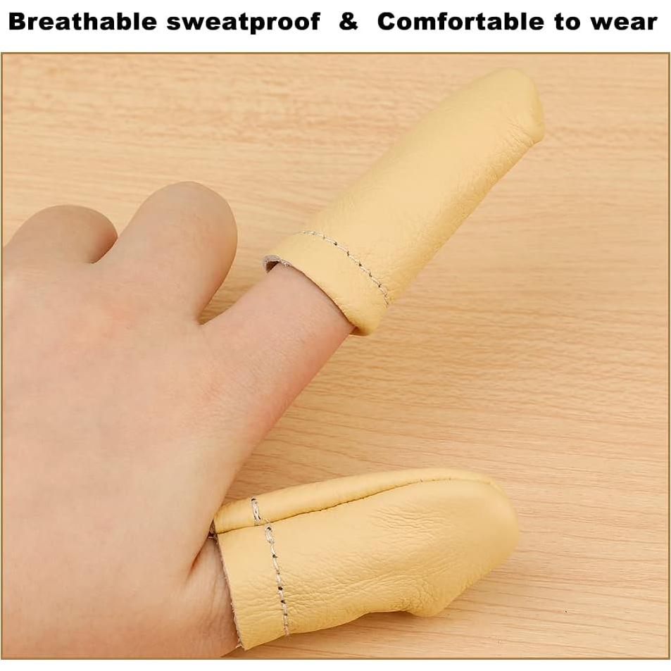 2 Pares Dedales de Cuero Mayboos para Costura y Manualidades