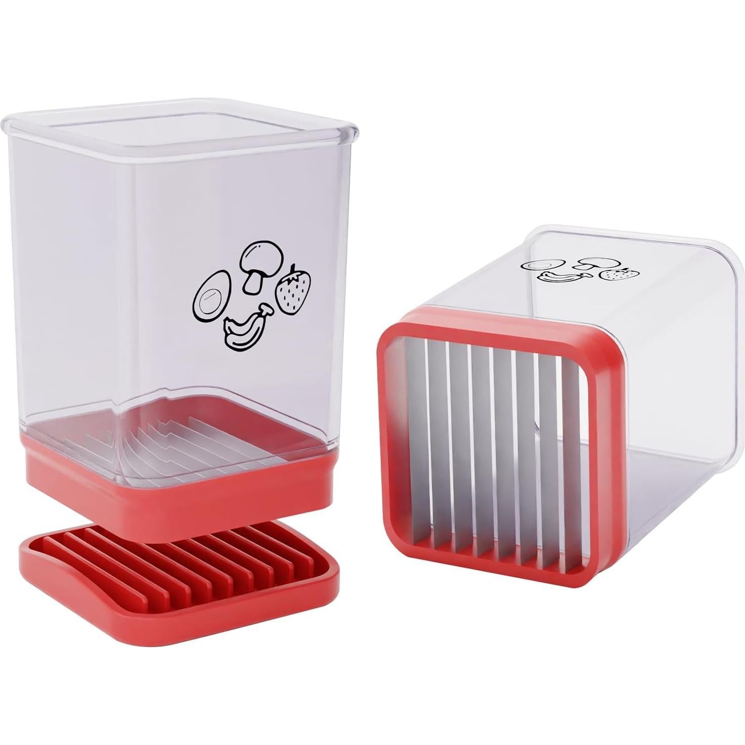 Cortador de Frutas TEWODILA Manual 1 PCS Rojo Acero Inoxidable