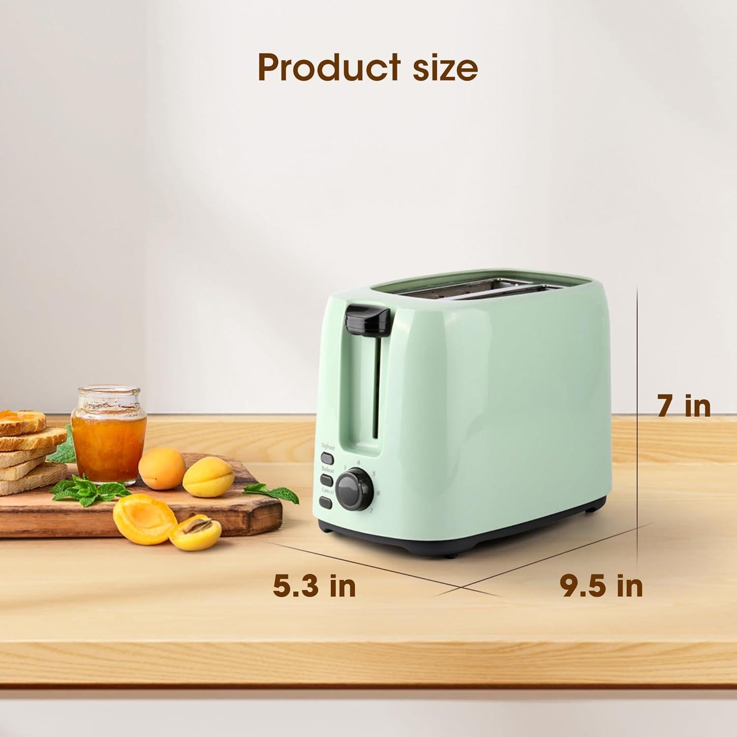 Tostadora iSiLER de 2 Rebanadas Verde 750W con 7 Niveles