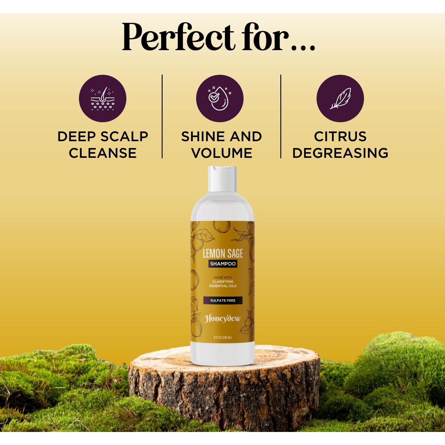 Champú Salvia Limón Sin Sulfatos 226g - Aclarador Cabello Graso