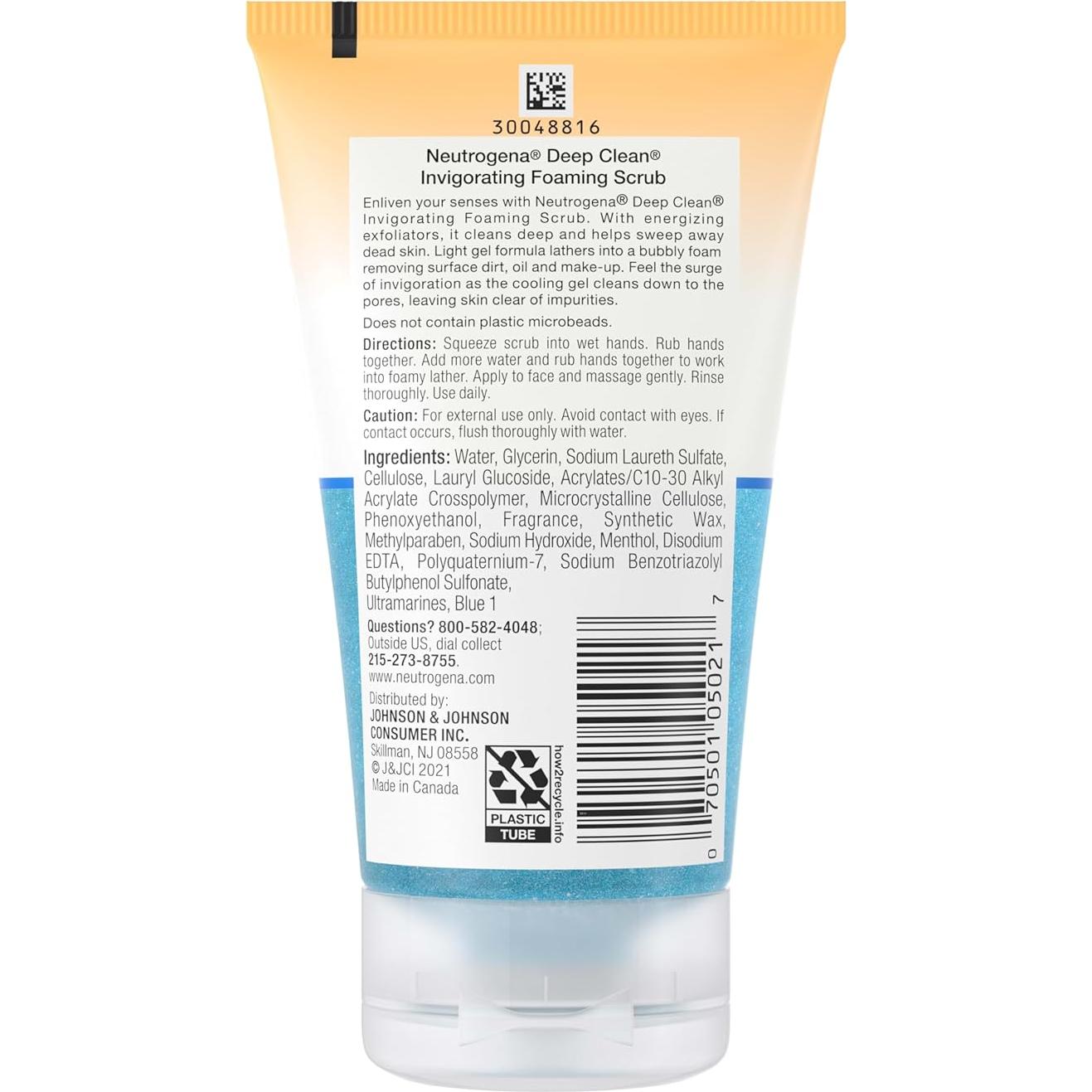 Neutrogena Exfoliante Facial Espumoso 124 ml - Limpieza Profunda