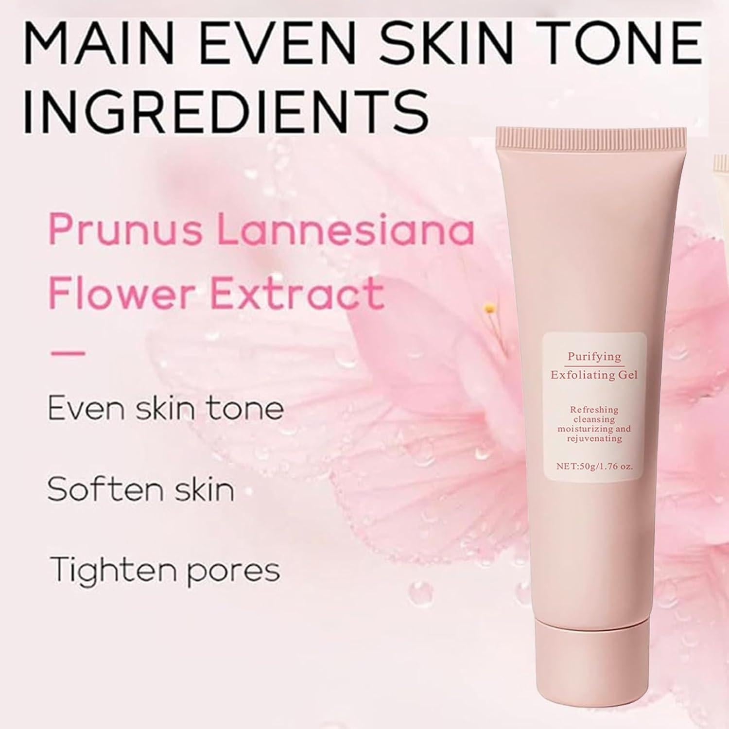 Purifying Exfoliating Gel, Purifying Exfoliating Gel for face, Face Scrub, Face Exfoliator For Gentle Cleansing, Facial Scrub, Body Scrubber, For All Skin Types 2PCS