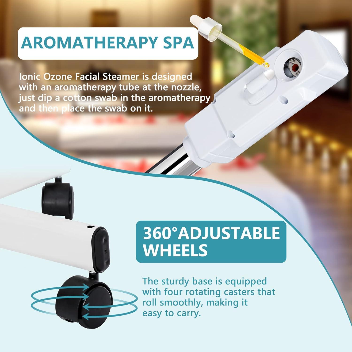 Vaporizador Facial 2 en 1 Nova Microdermabrasion con Ozono y Lámpara 5X