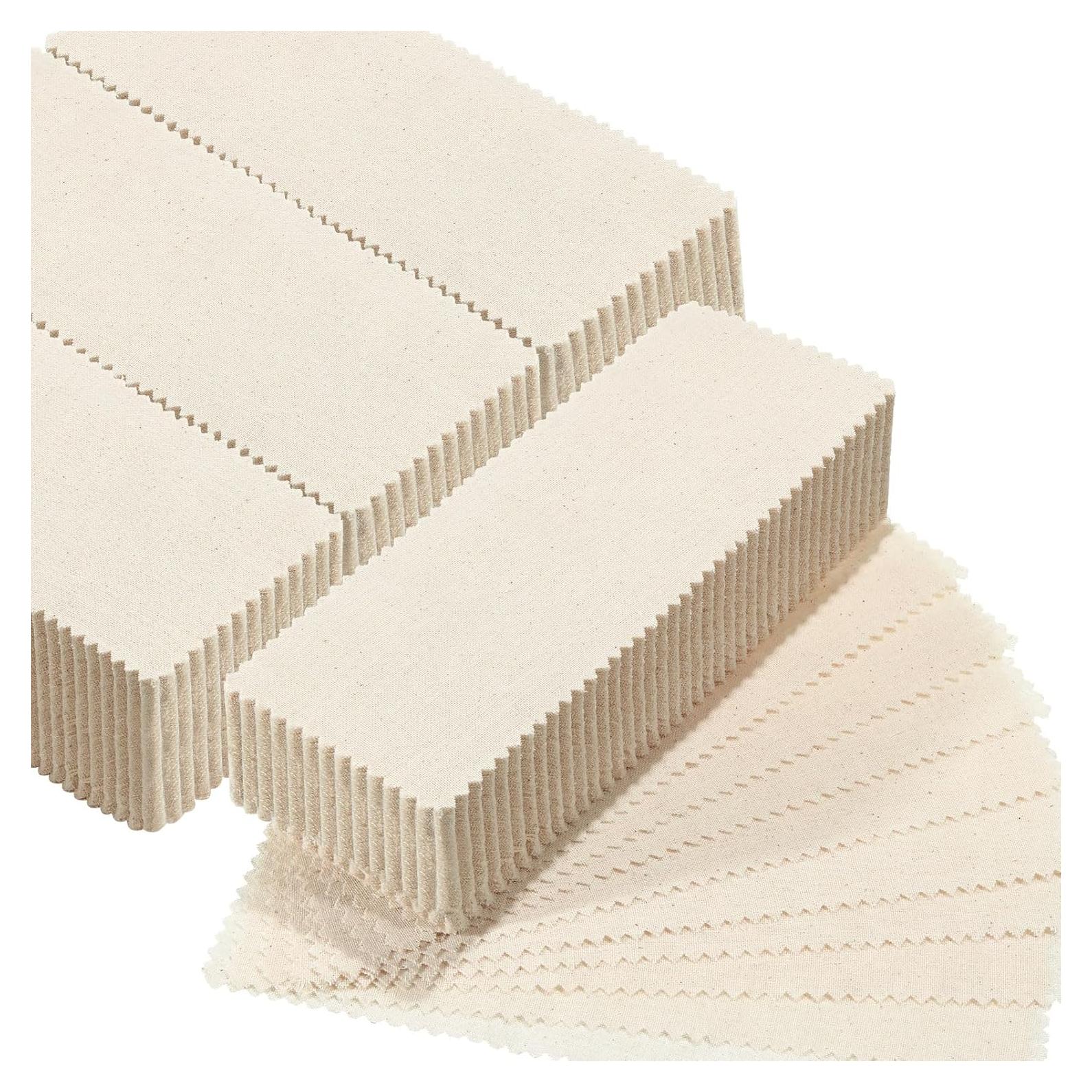 Loopeer 300 Pcs Natural Muslin Epilating Face Wax Strips Hair Removal Eyebrow Precut Body Facial Cotton Wax Cloth Strip for Women Men(4 x 1.5 Inch)