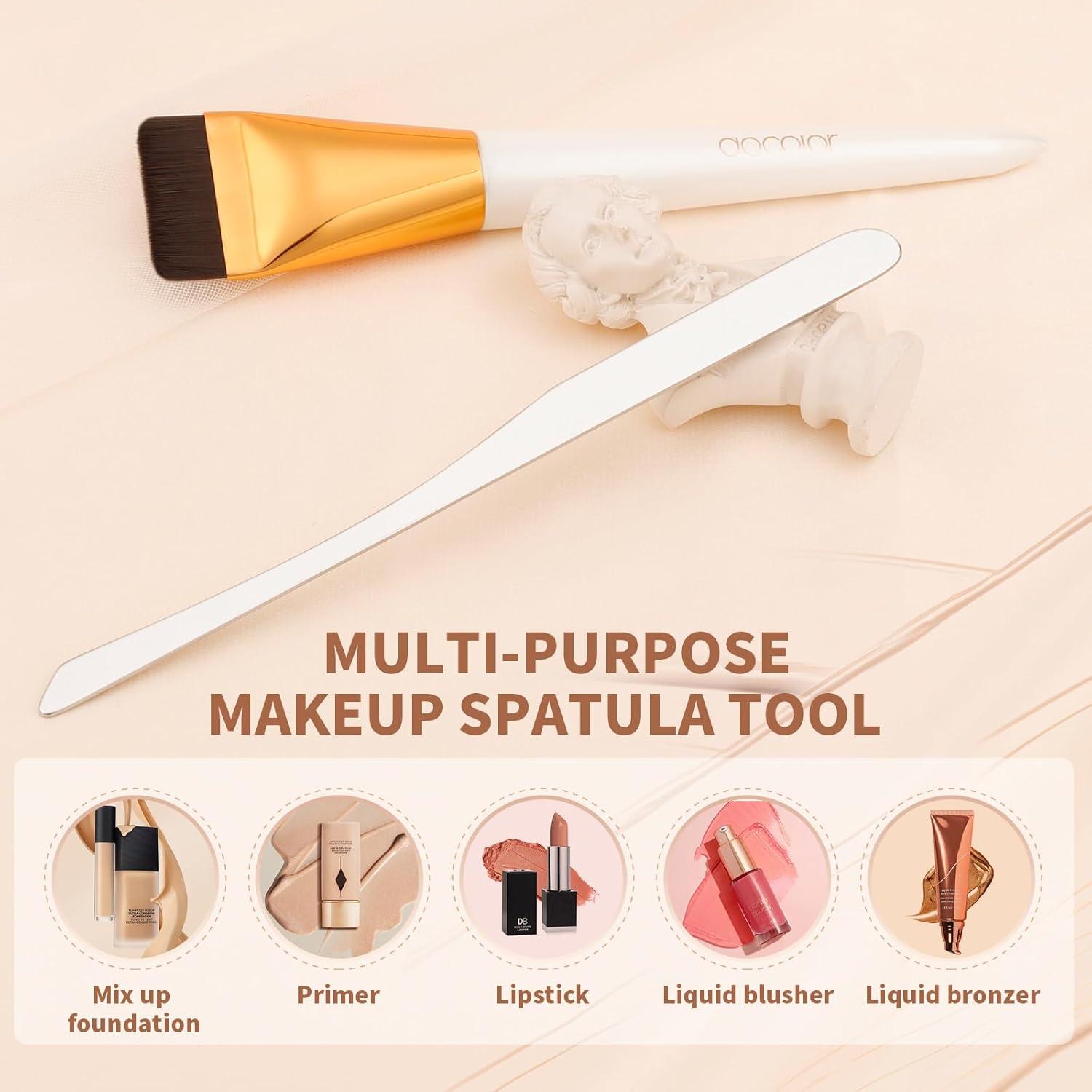 Brocha Plana para Base Docolor y Espátula de Maquillaje