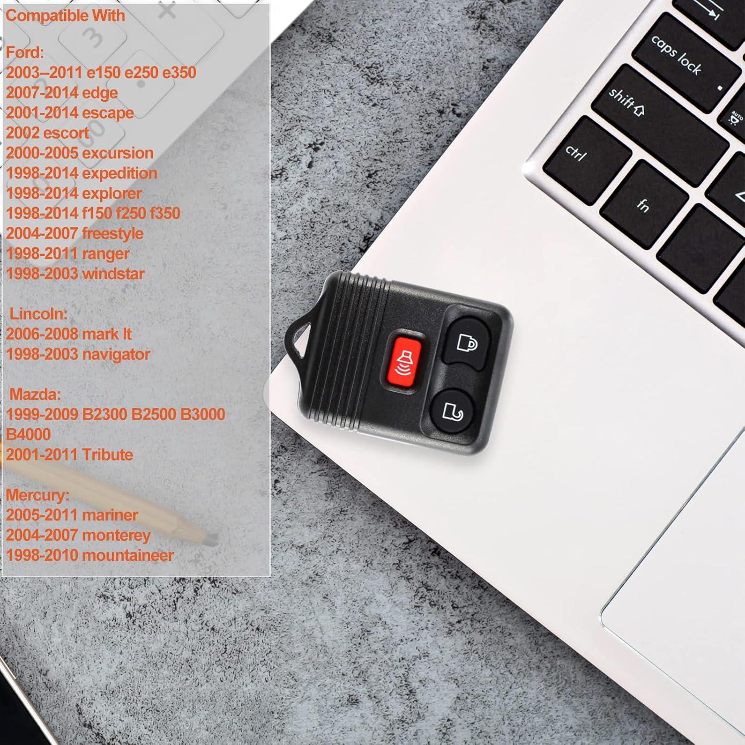 Llave de control remoto Ford Aexoz 3 botones 1998-2016