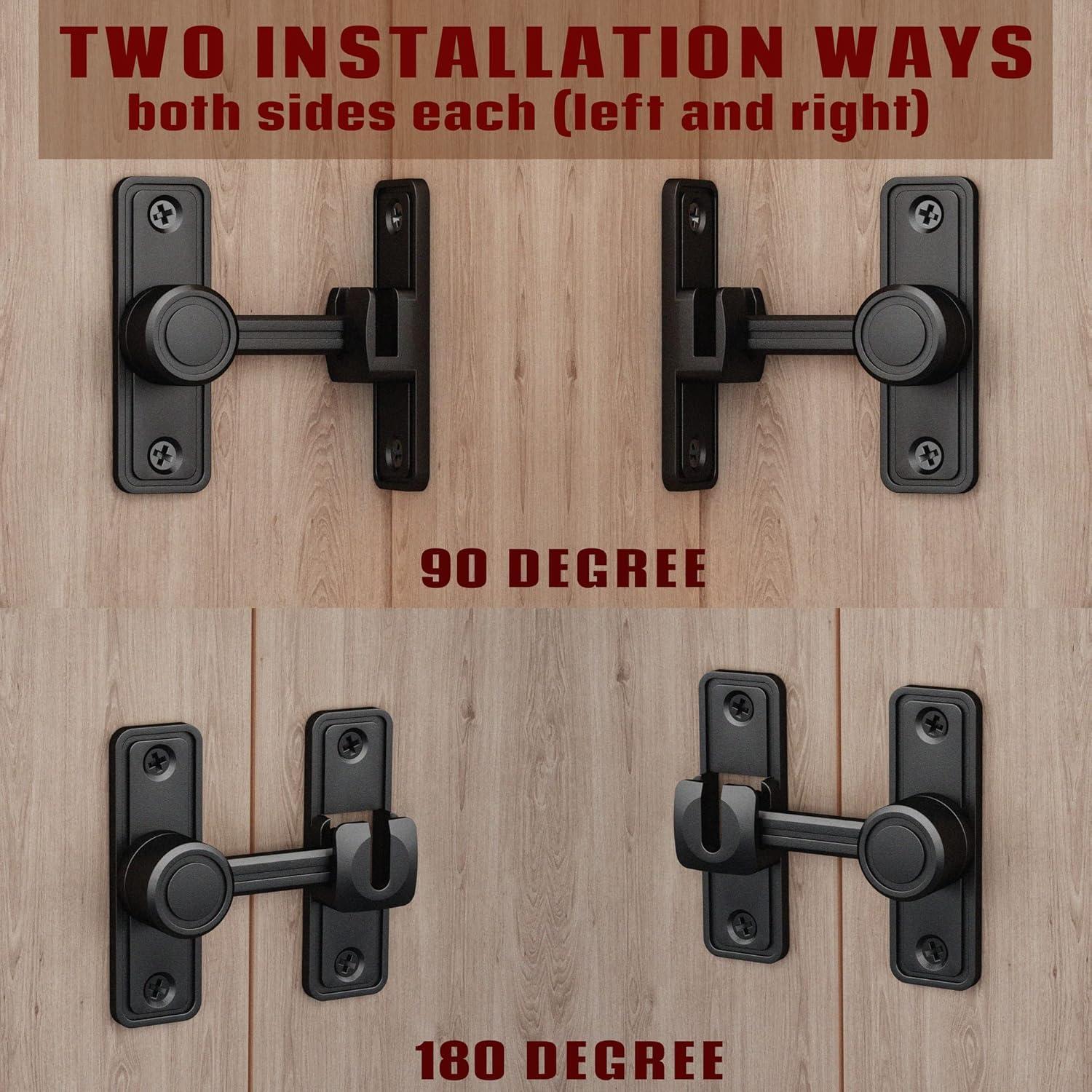 Cerradura de Puerta Deslizante RETRIN 90/180 Grados Zinc Negro