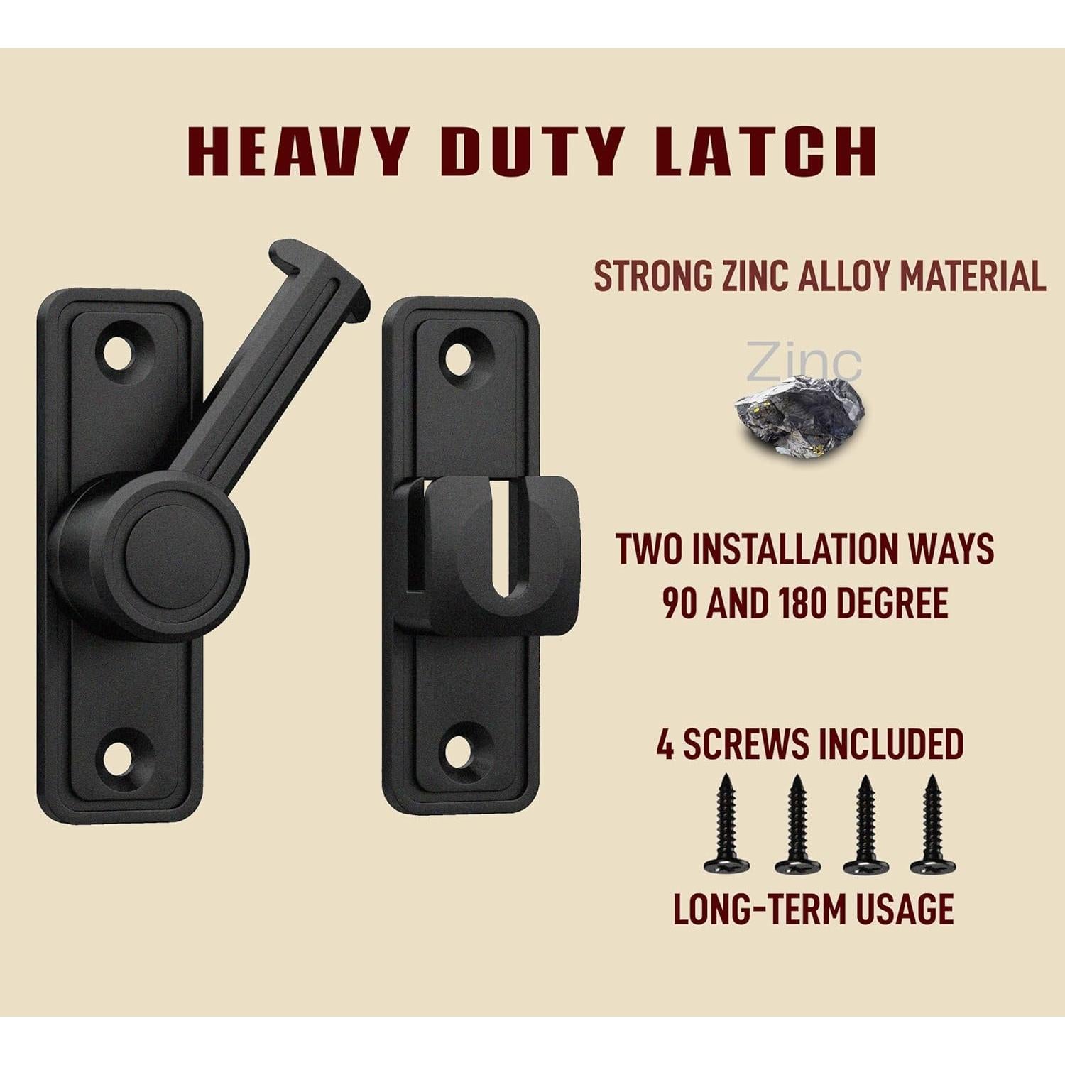 Cerradura de Puerta Deslizante RETRIN 90/180 Grados Zinc Negro