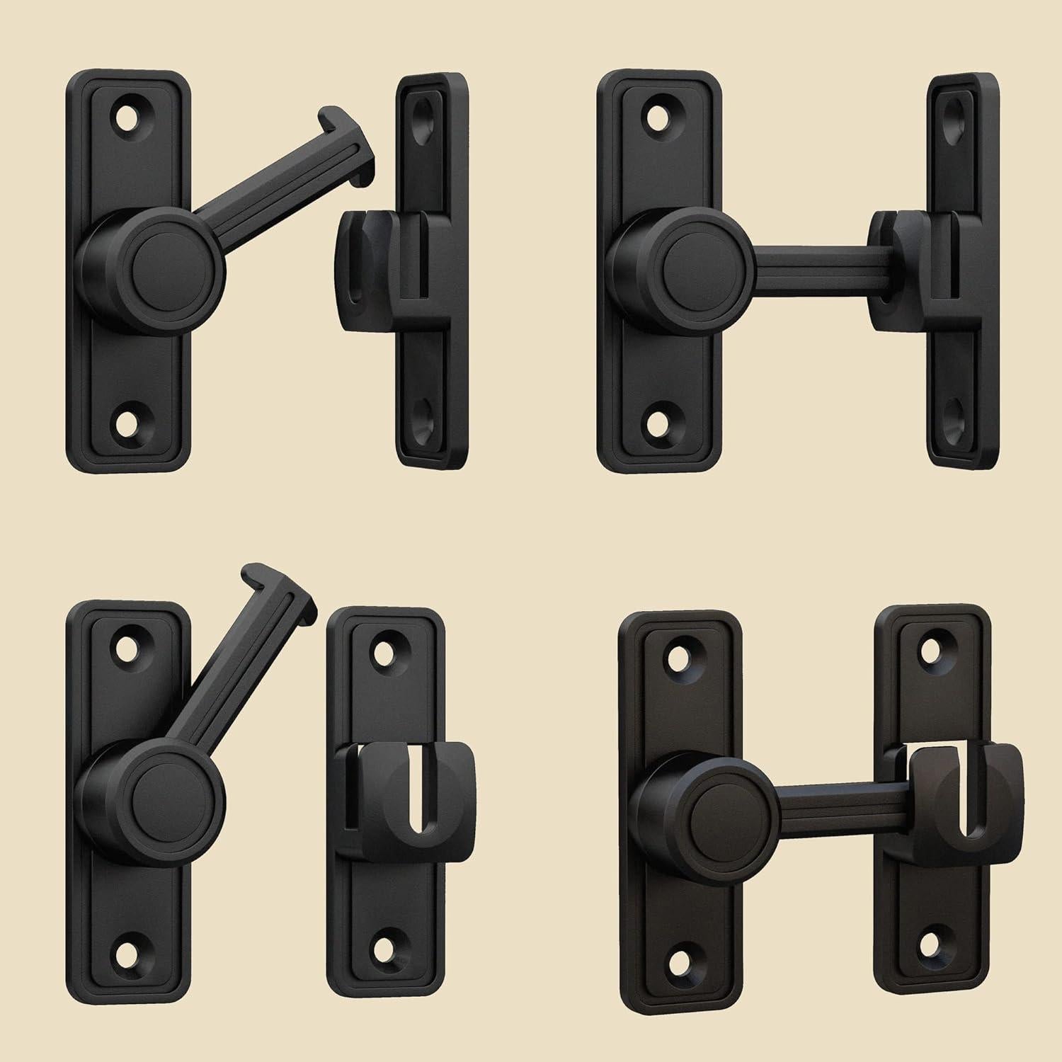 Cerradura de Puerta Deslizante RETRIN 90/180 Grados Zinc Negro