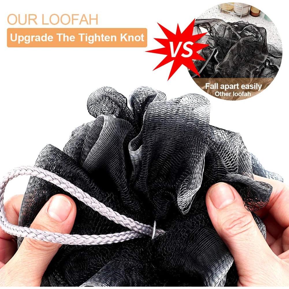 Esponja de Baño Novosun Set 4 Piezas Exfoliante 75g Negro